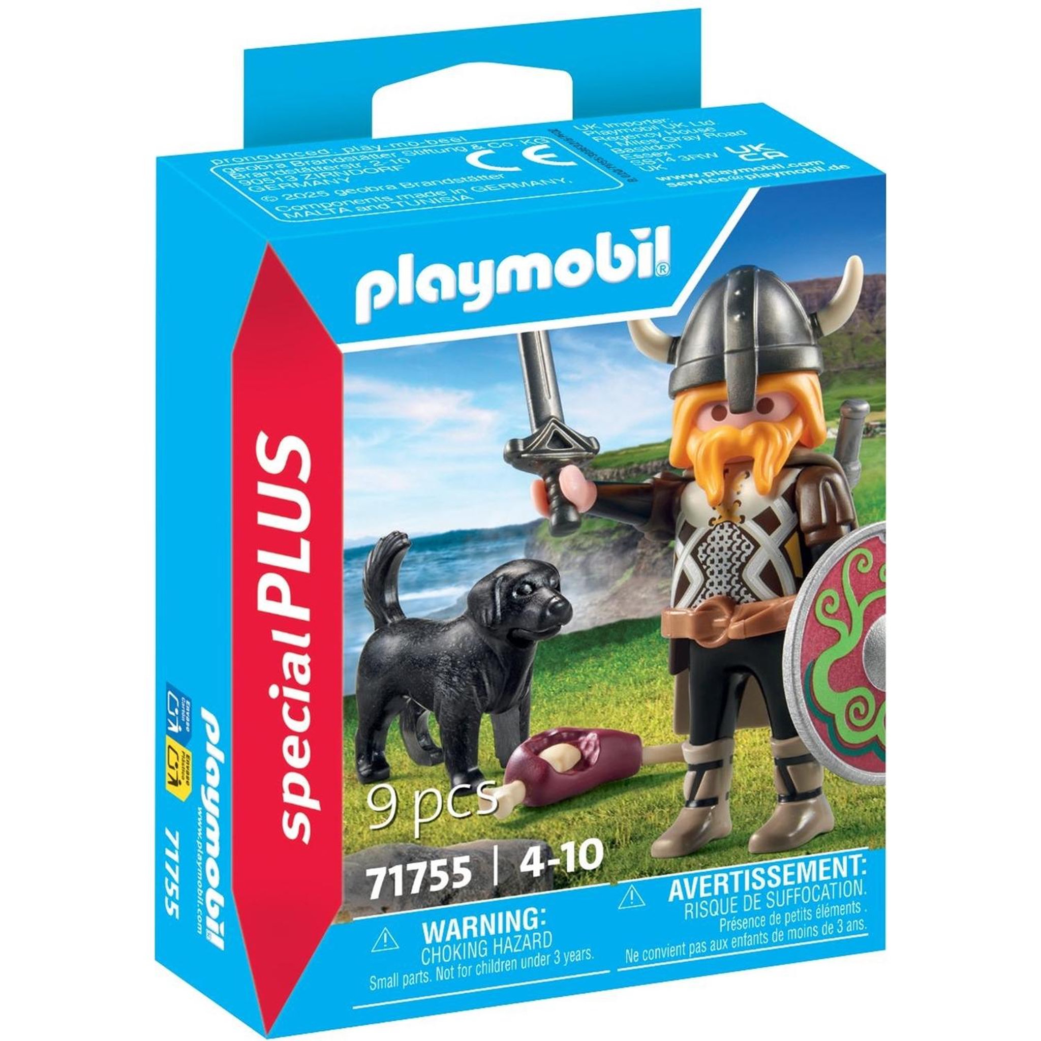 PLAYMOBIL Viking avec son chien, bouclier, casque et armes