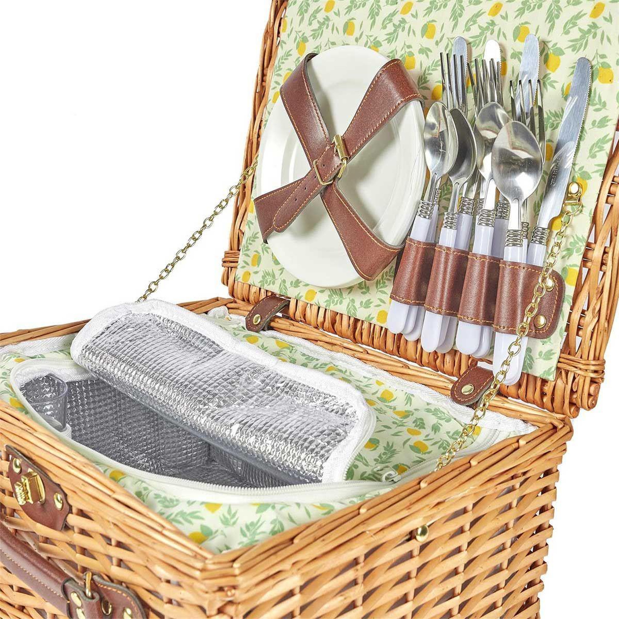 Voir la diapositive 4 : COOK CONCEPT Panier de Pique Nique  4 Personnes  38cm Marron