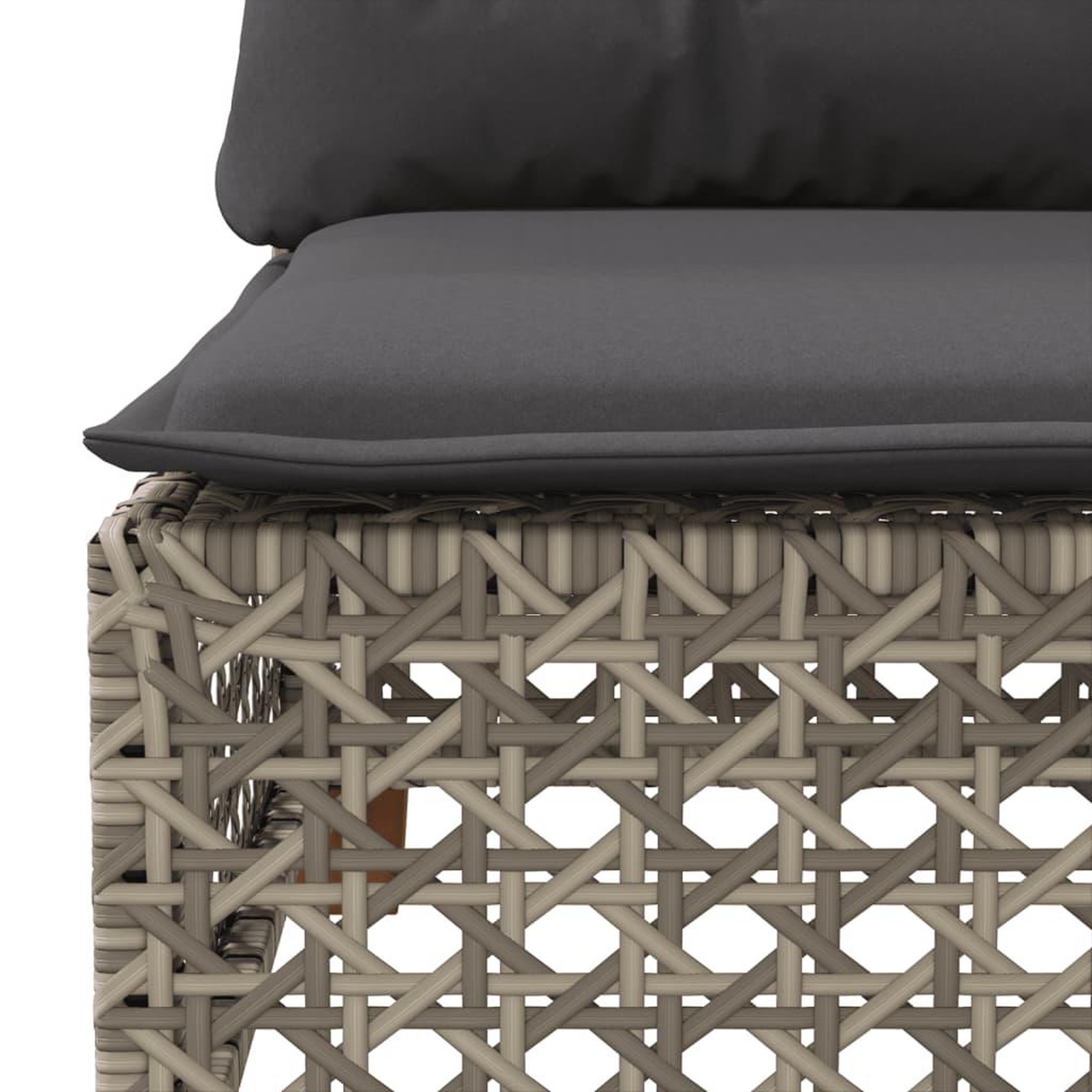 Voir la diapositive 5 : VIDAXL Salon de jardin 8 pcs avec coussins gris resine tressee