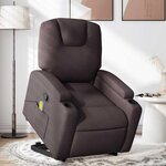 VIDAXL Fauteuil inclinable de massage Marron fonce Tissu