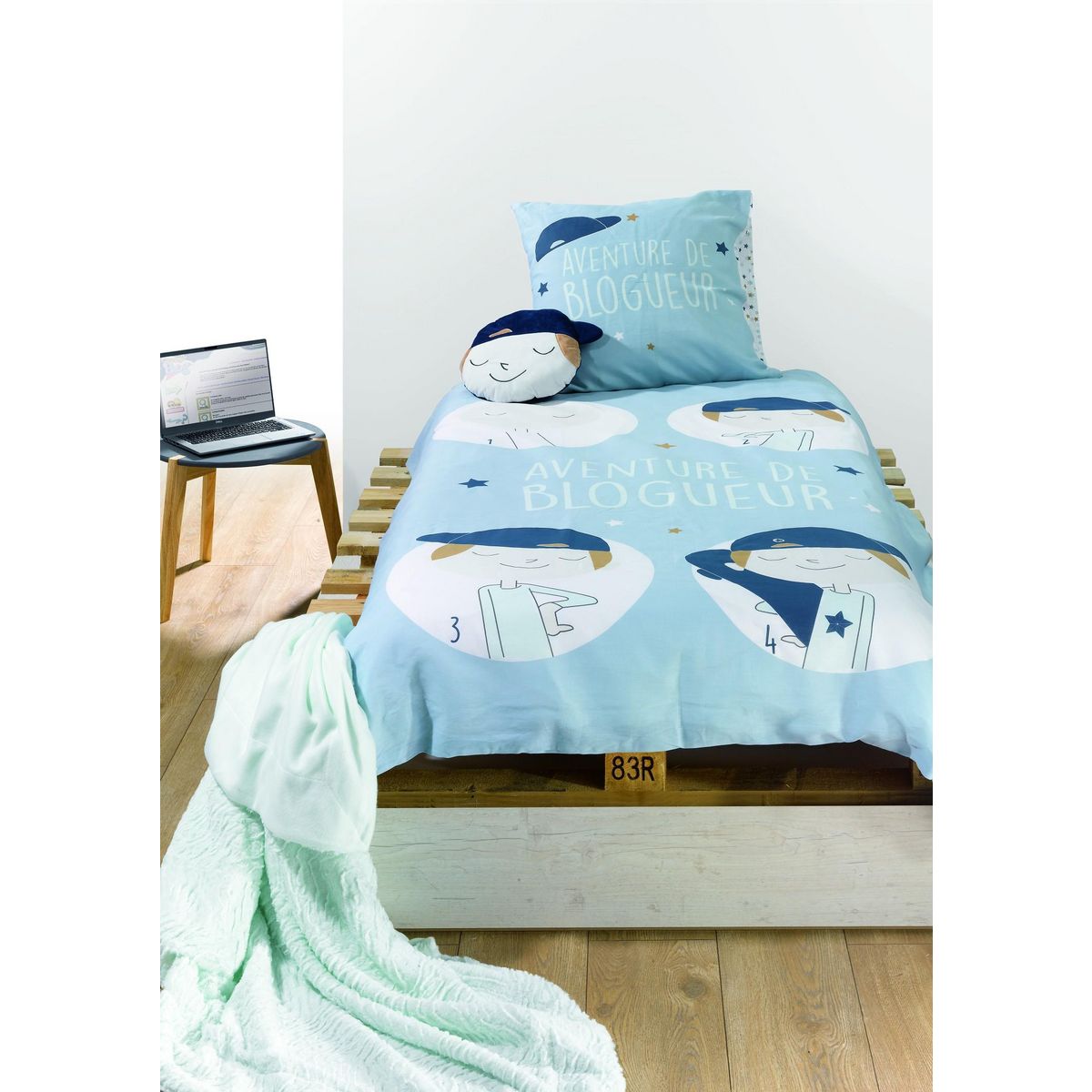 Les Ateliers du Linge Parure Housse De Couette 2pcs 140x200cm 100%coton Classique 47fils Blogueur