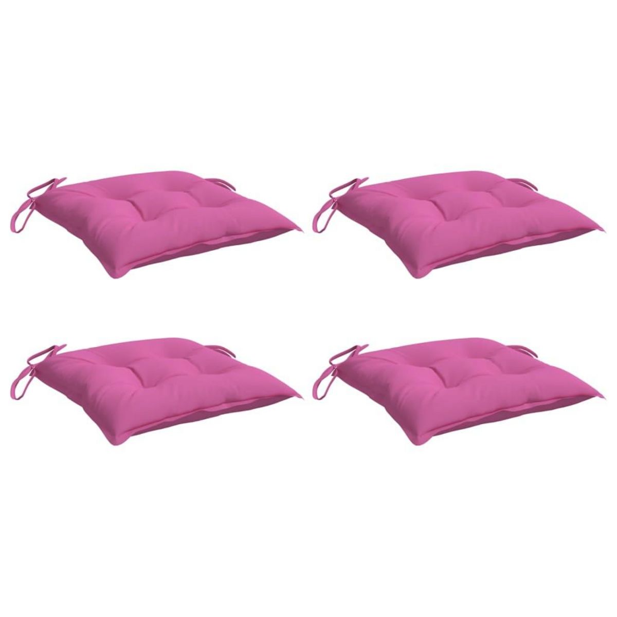 VIDAXL Coussins de chaise lot de 4 rose 40x40x7 cm tissu