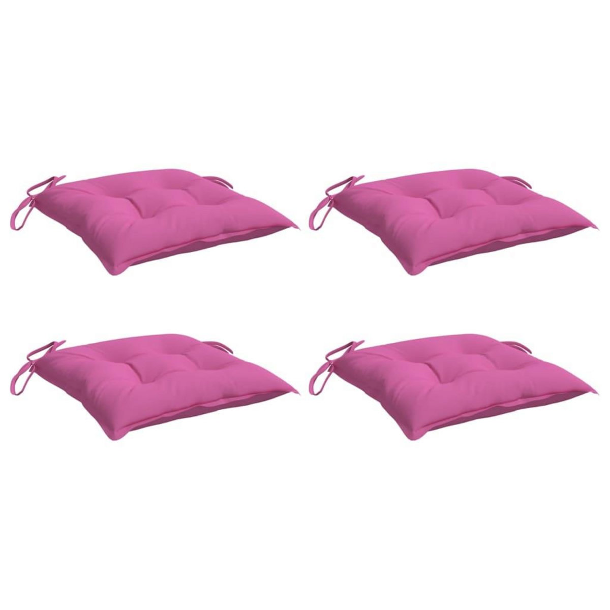 VIDAXL Coussins de chaise lot de 4 rose 40x40x7 cm tissu