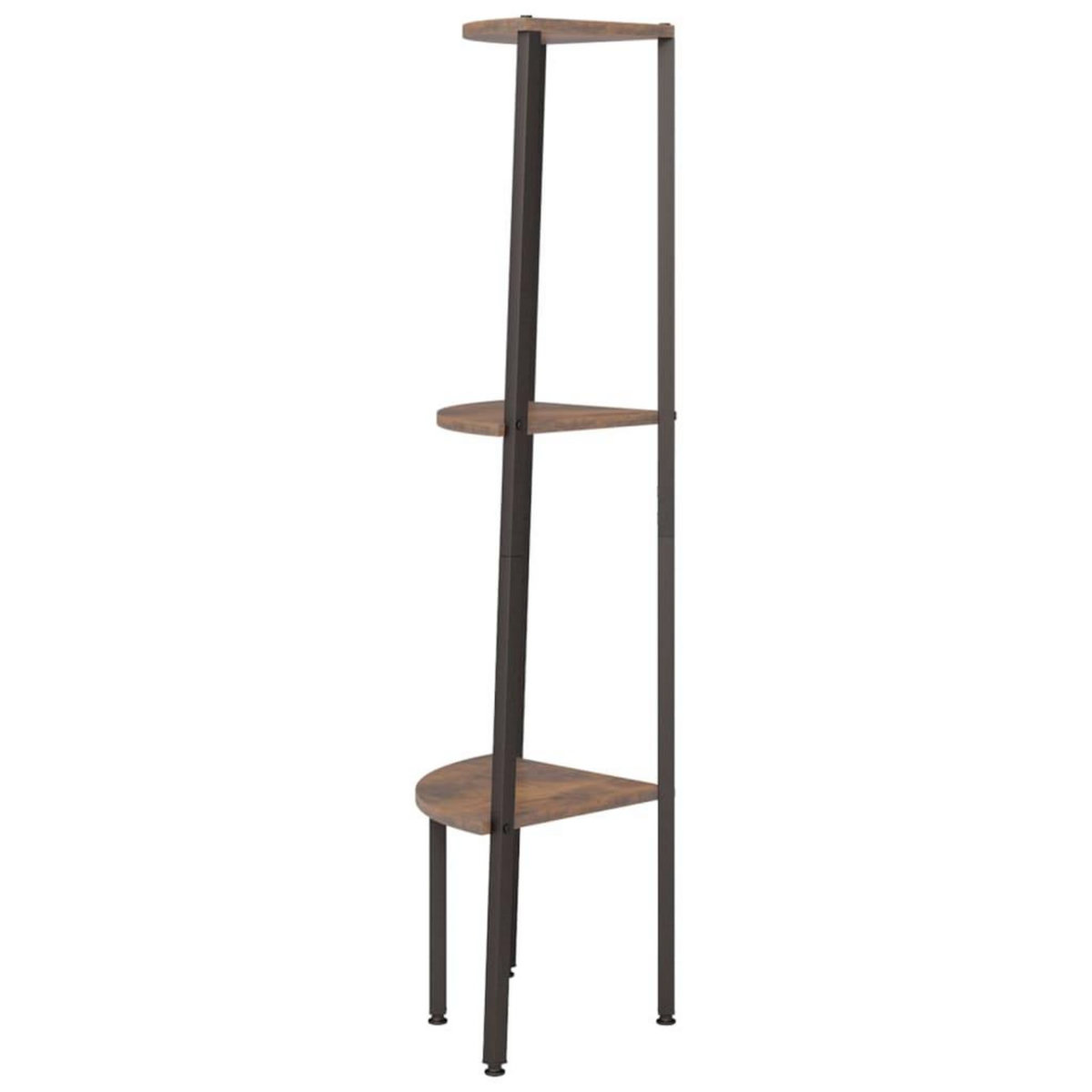 VIDAXL Etagere d'angle 3 niveaux Marron fonce et noir 45,5x31,5x120 cm