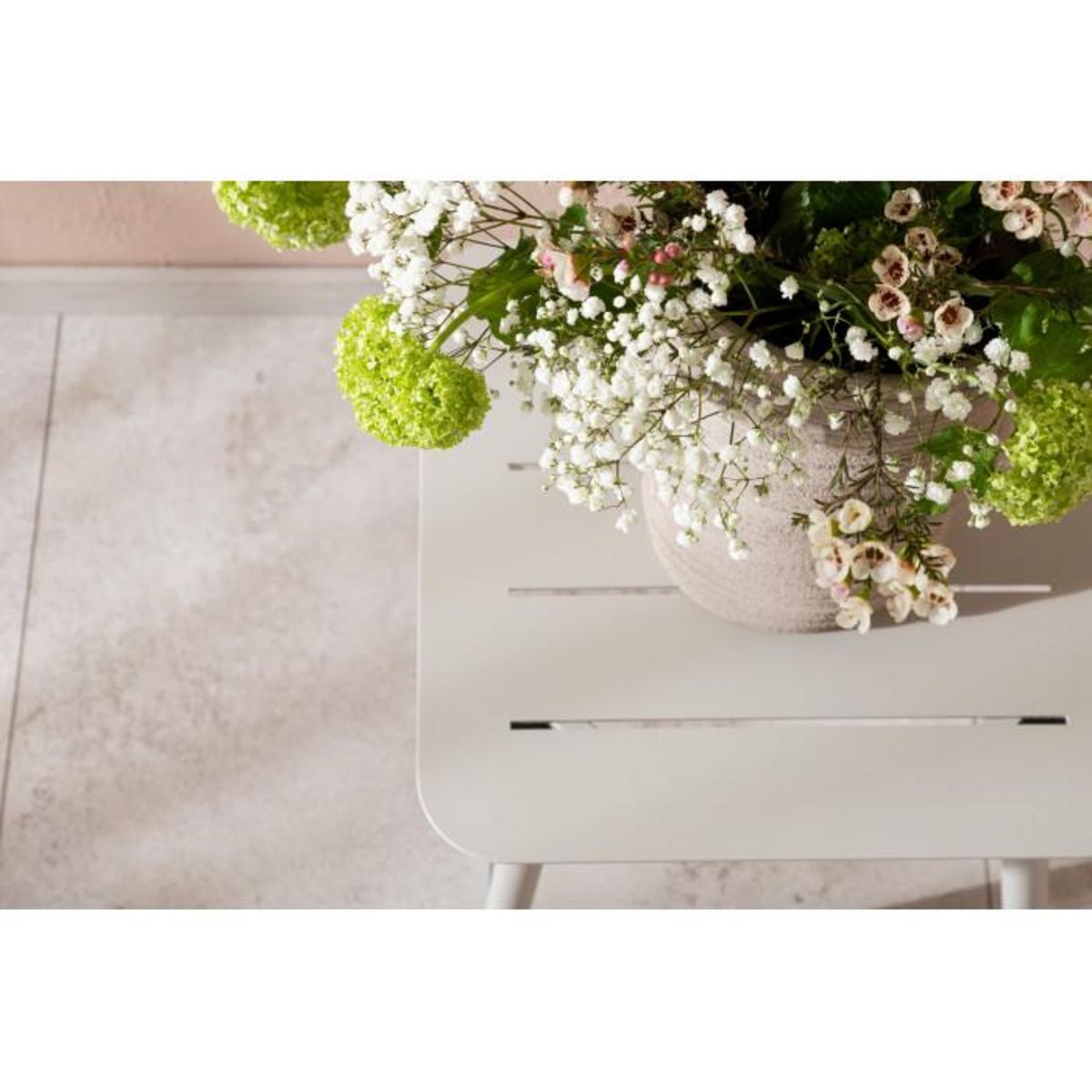 Paris Prix Table d'Appoint de Jardin Carrée  Lina  40cm Beige