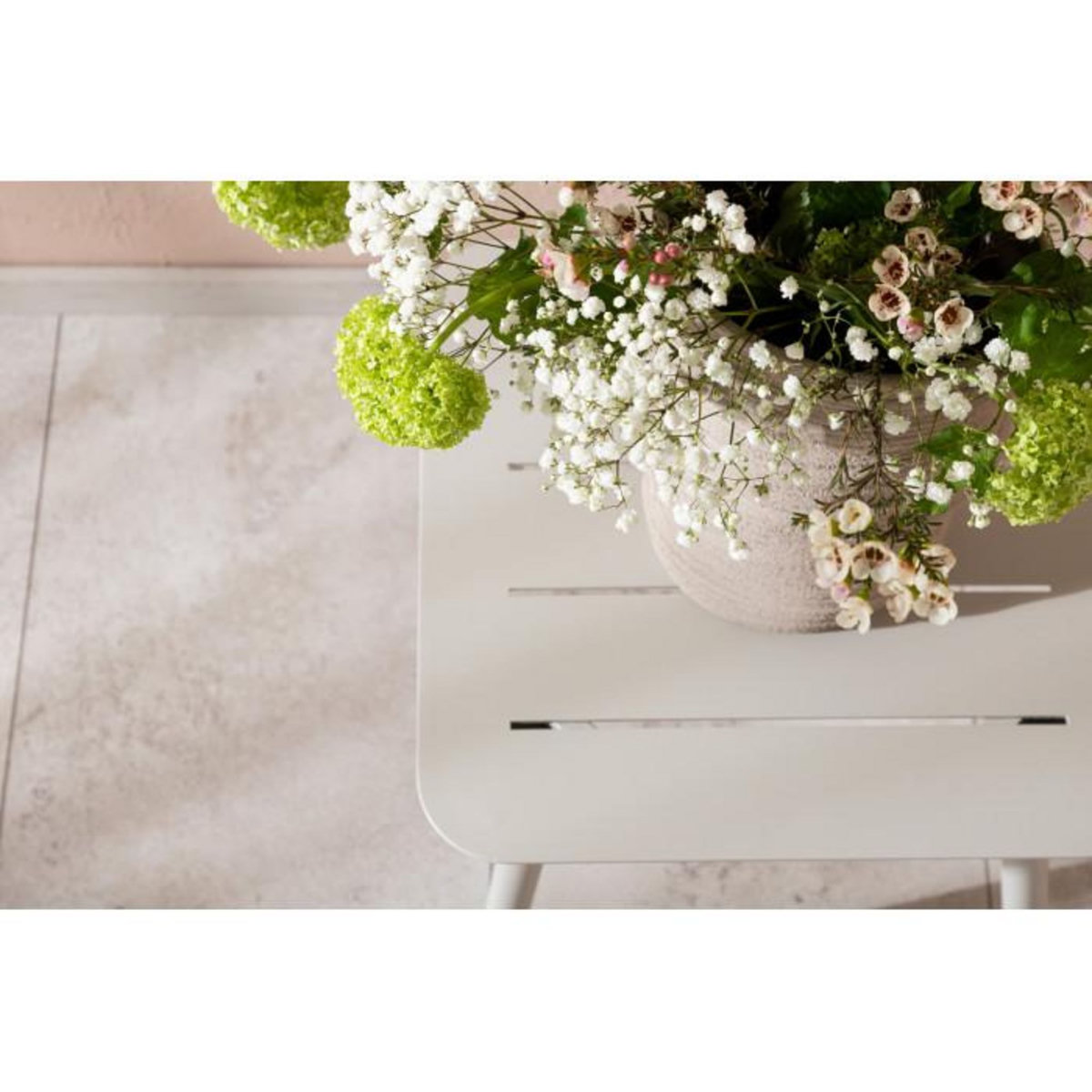 Paris Prix Table d'Appoint de Jardin Carrée  Lina  40cm Beige