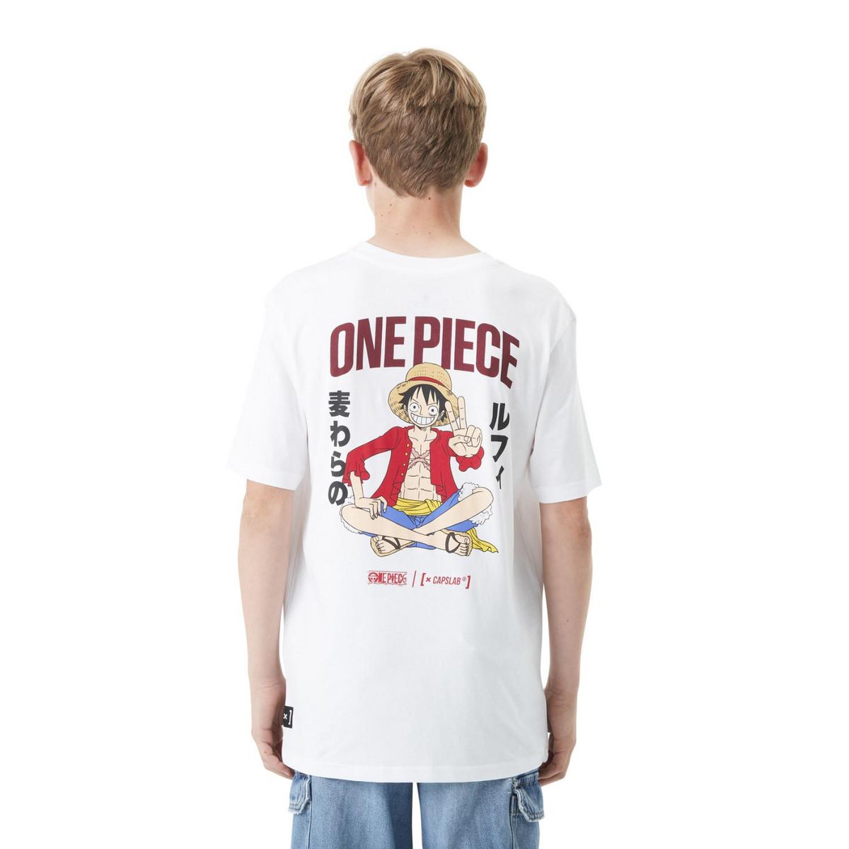 CAPSLAB T-shirt en coton garçon relax fit avec print  One Piece Luffy Jr