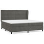 Voir la diapositive 2 : VIDAXL Sommier a lattes de lit et matelas Gris fonce 200x200cm Velours