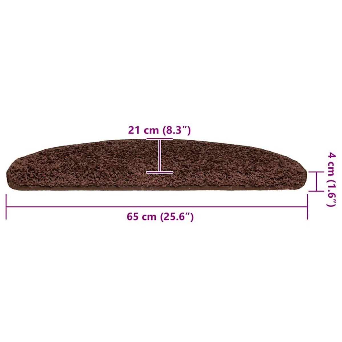 VIDAXL Tapis d'escalier 20 pcs marron 65x21x4 cm