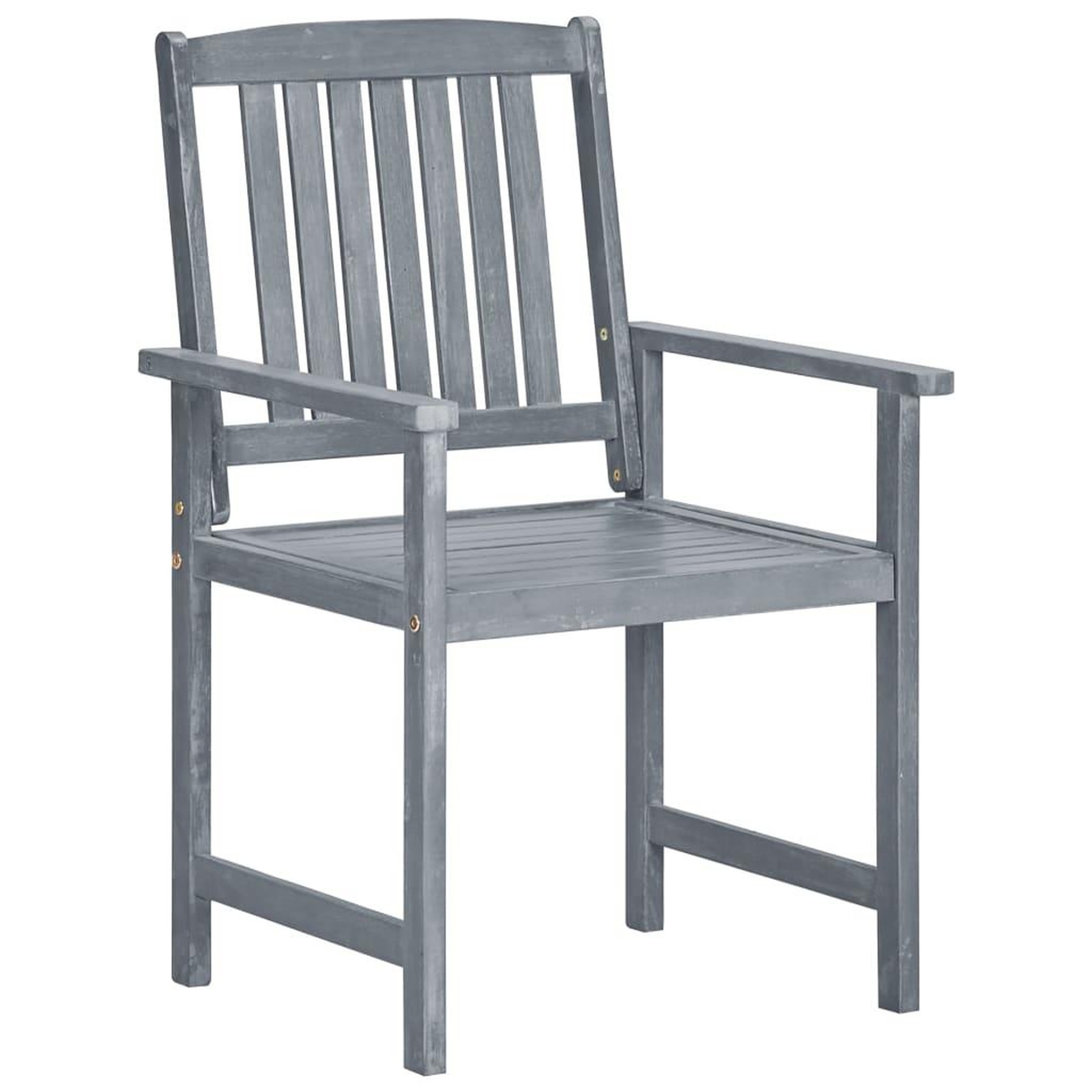 Voir la diapositive 4 : VIDAXL Chaises de jardin et coussins lot de 8 Bois acacia solide Gris