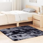 VIDAXL Tapis shaggy a poils longs NAVARRA gris fonce 120x120 cm