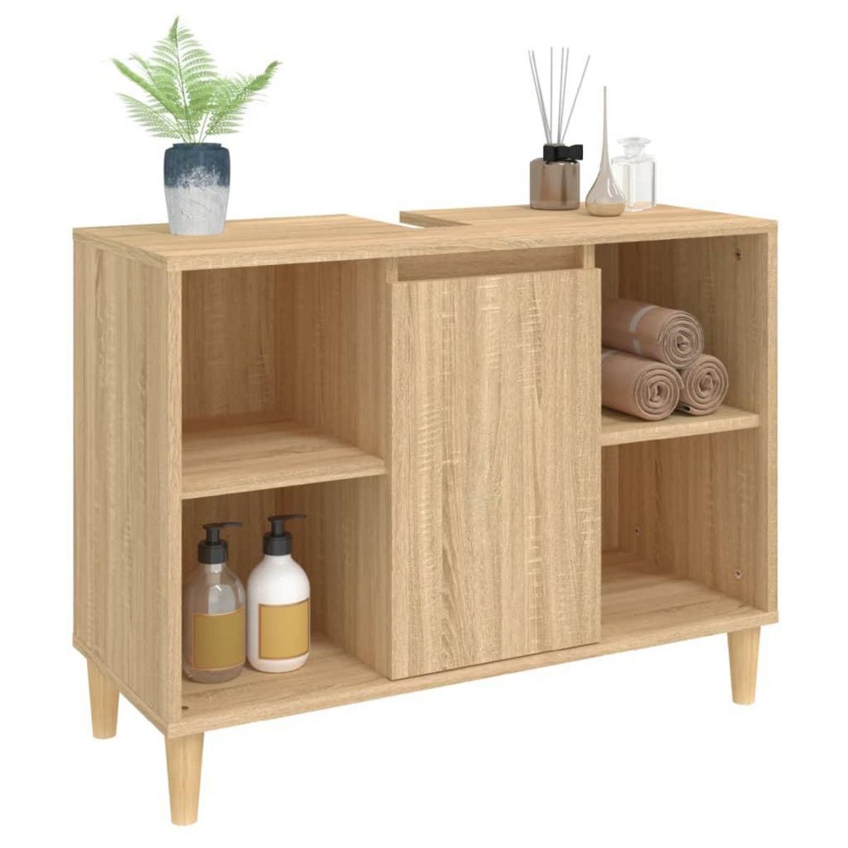 VIDAXL Meuble d'evier chene sonoma 80x33x60 cm bois d'ingenierie