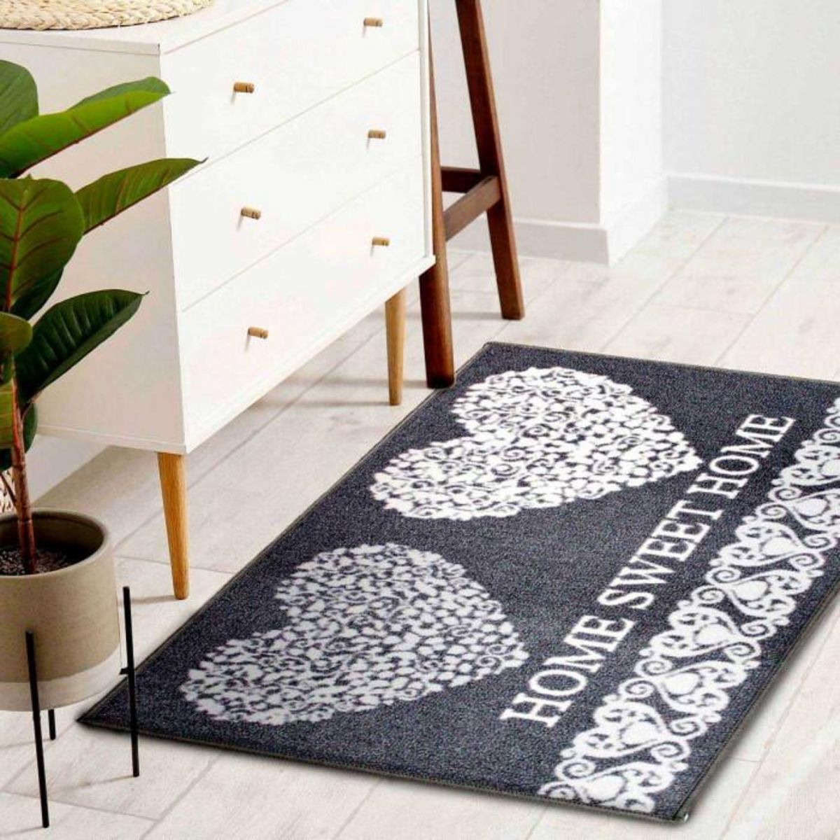 Paris Prix Tapis Déco Multi-Usage  Mathilda  50x80cm Gris
