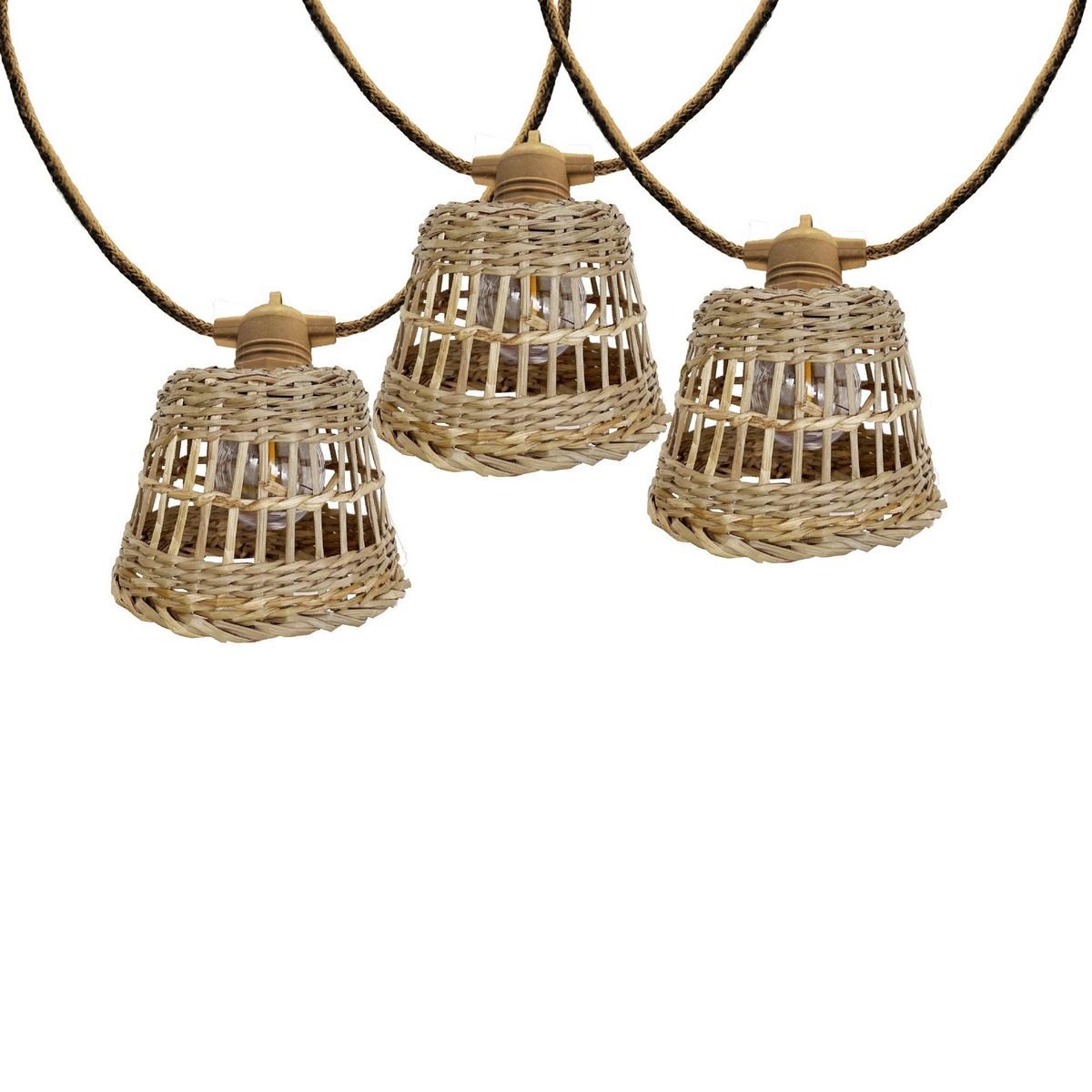 Lumisky Guirlande d'extérieur SAMOA Beige Rotin 8m