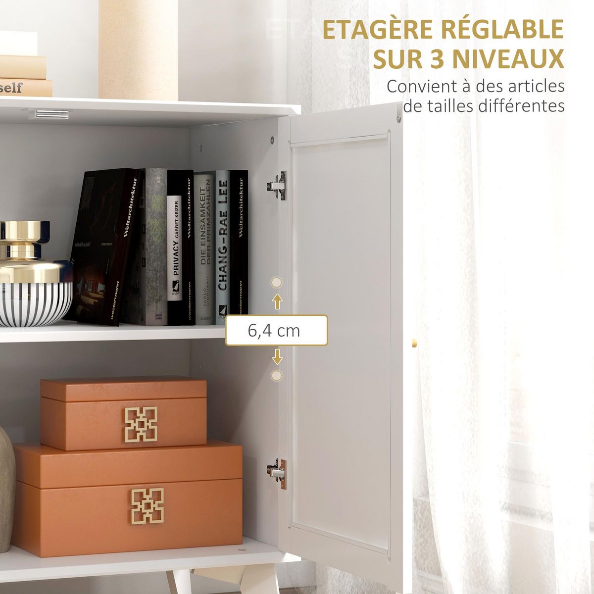 HOMCOM Desserte de cuisine style néo-rétro - 3 étagères - acier