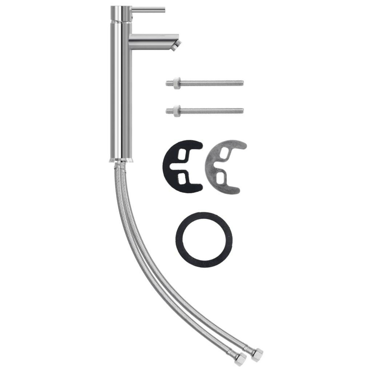 VIDAXL Lavabo de bain avec robinet et drain a poussoir Verre trempe