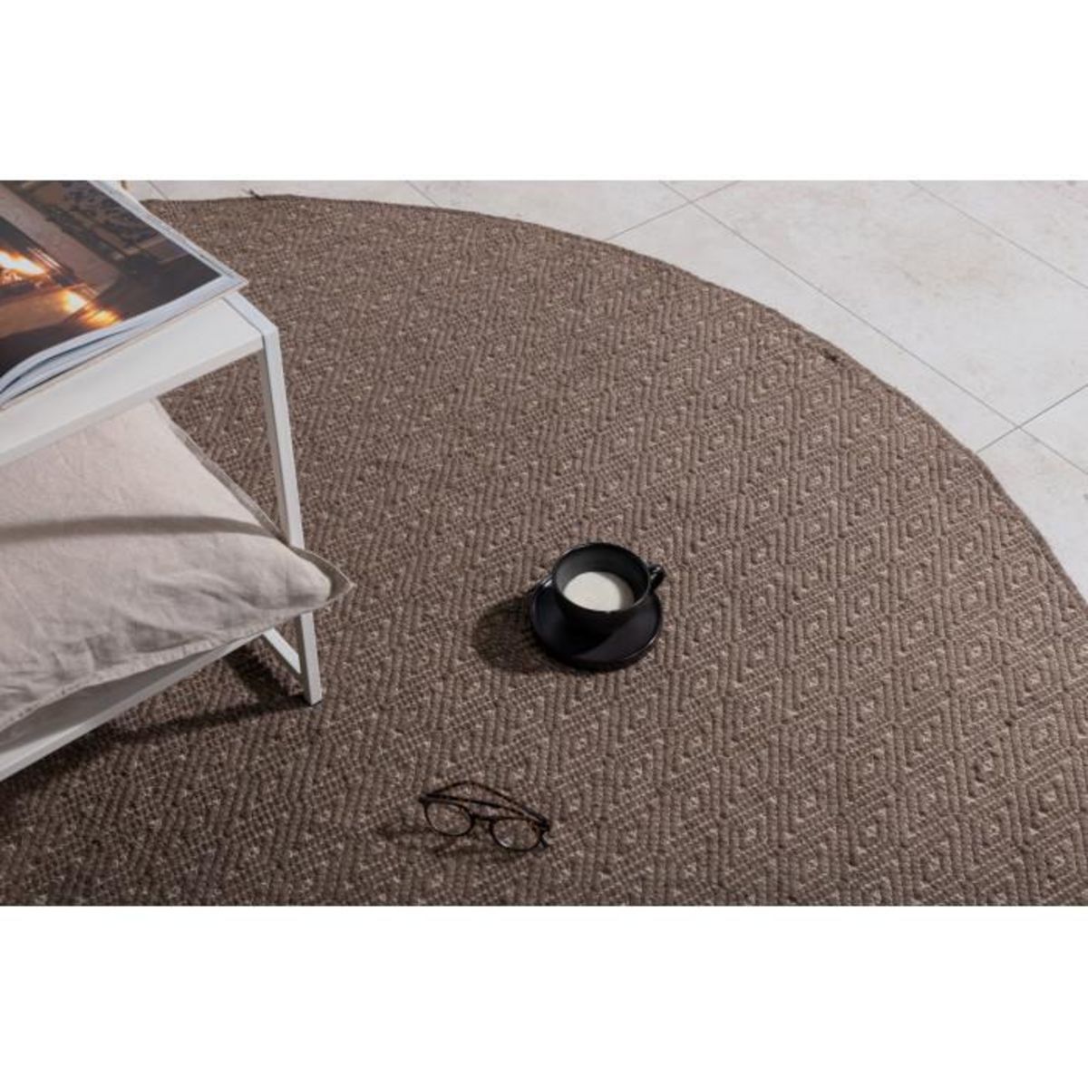 Paris Prix Tapis Rond  Julana  200cm Marron
