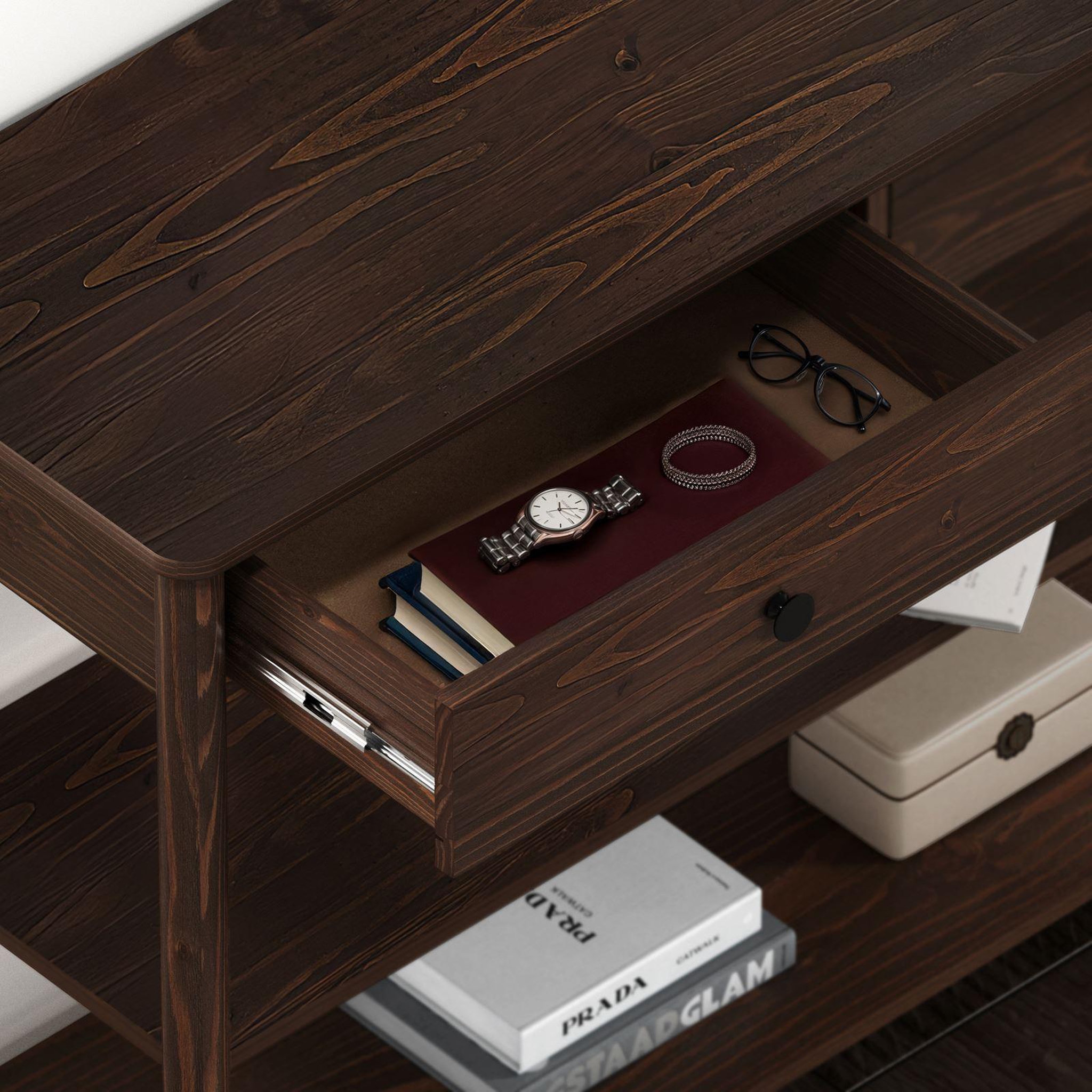 Voir la diapositive 4 : IDIMEX Table console d'entrée APOANA L 110 cm en bois