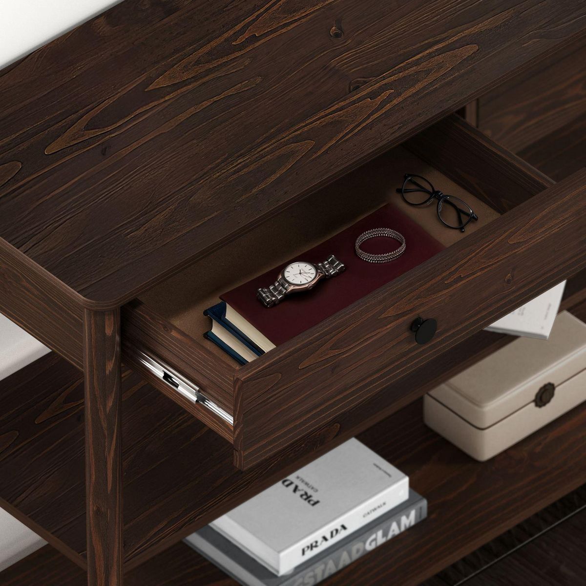 IDIMEX Table console d'entrée APOANA L 110 cm en bois