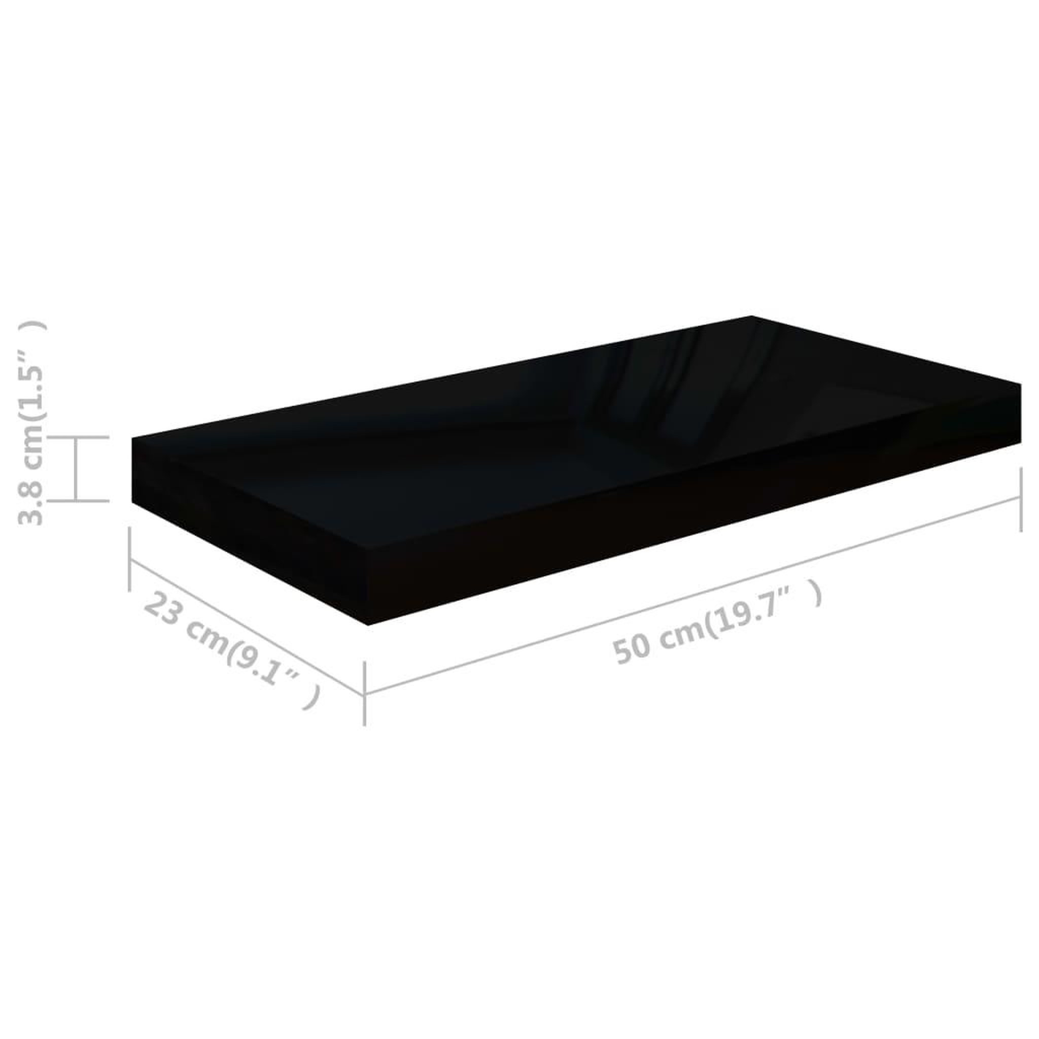 Voir la diapositive 6 : VIDAXL Etagere murale flottante Noir brillant 50x23x3,8 cm MDF