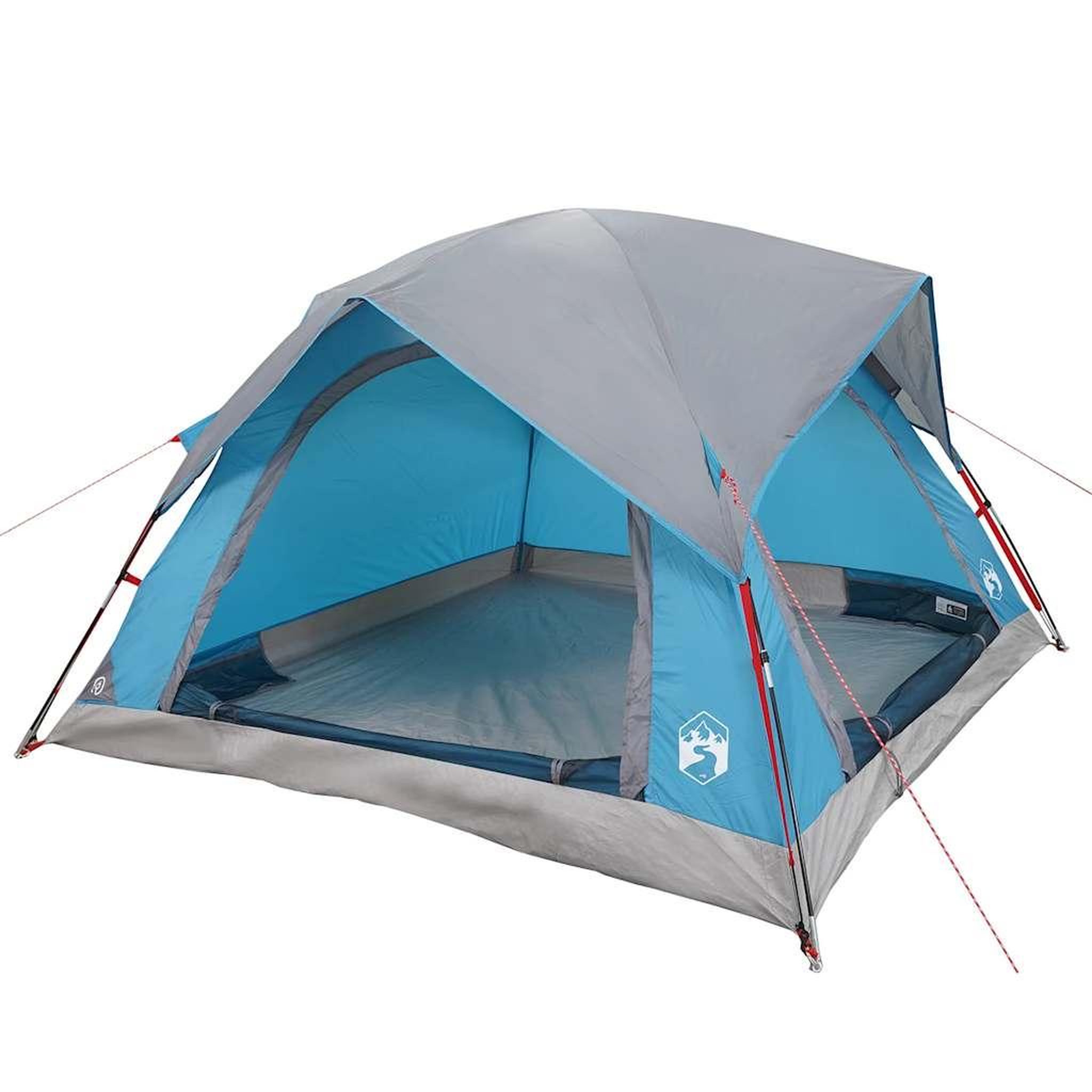 Voir la diapositive 3 : VIDAXL Tente de camping de cabine 4 personnes bleu impermeable