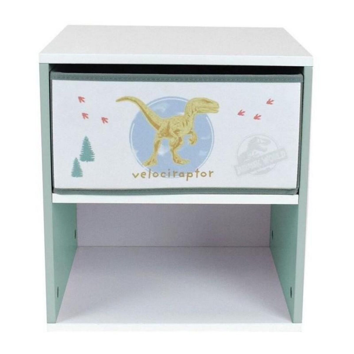 Fun House Chevet avec tiroir Dinosaures - Jurassic Word - FUN HOUSE - H.36 X L.33 X P.30 cm