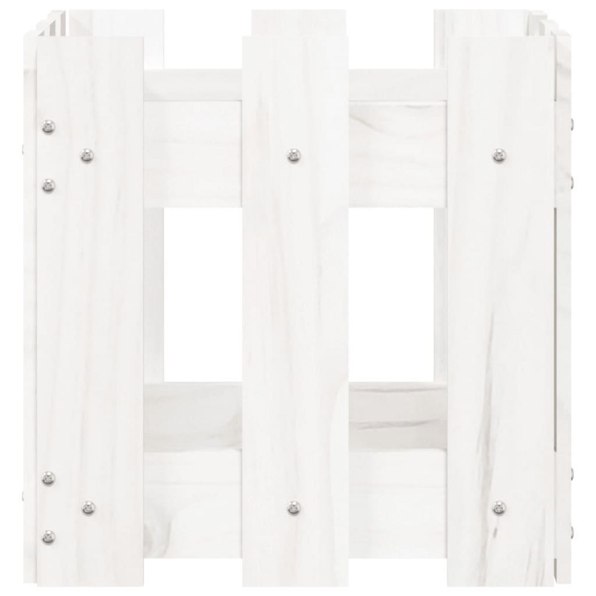 VIDAXL Jardiniere avec design de cloture blanc 30x30x30 cm pin massif