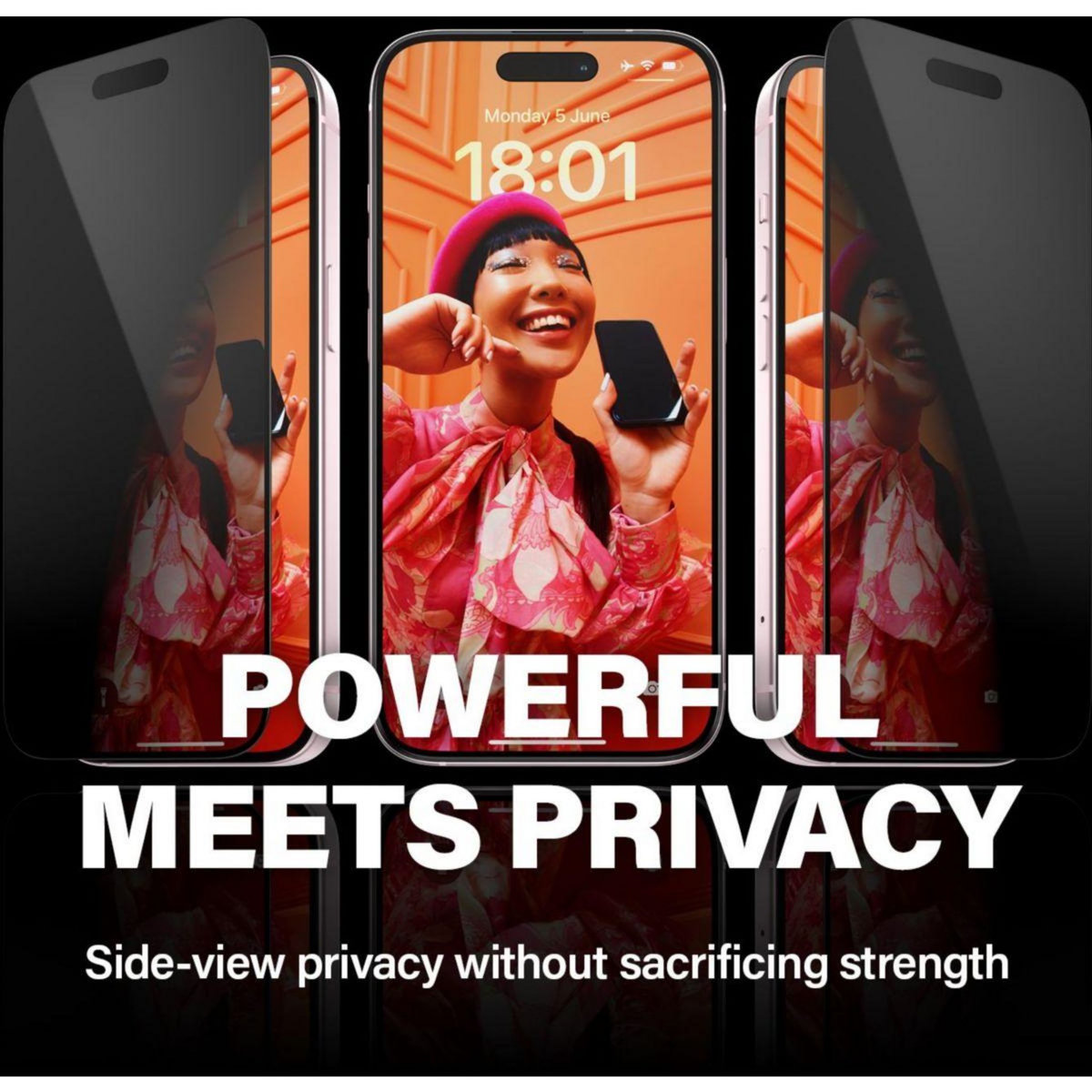 PANZERGLASS Protège écran iPhone 15 Privacy + applicateur