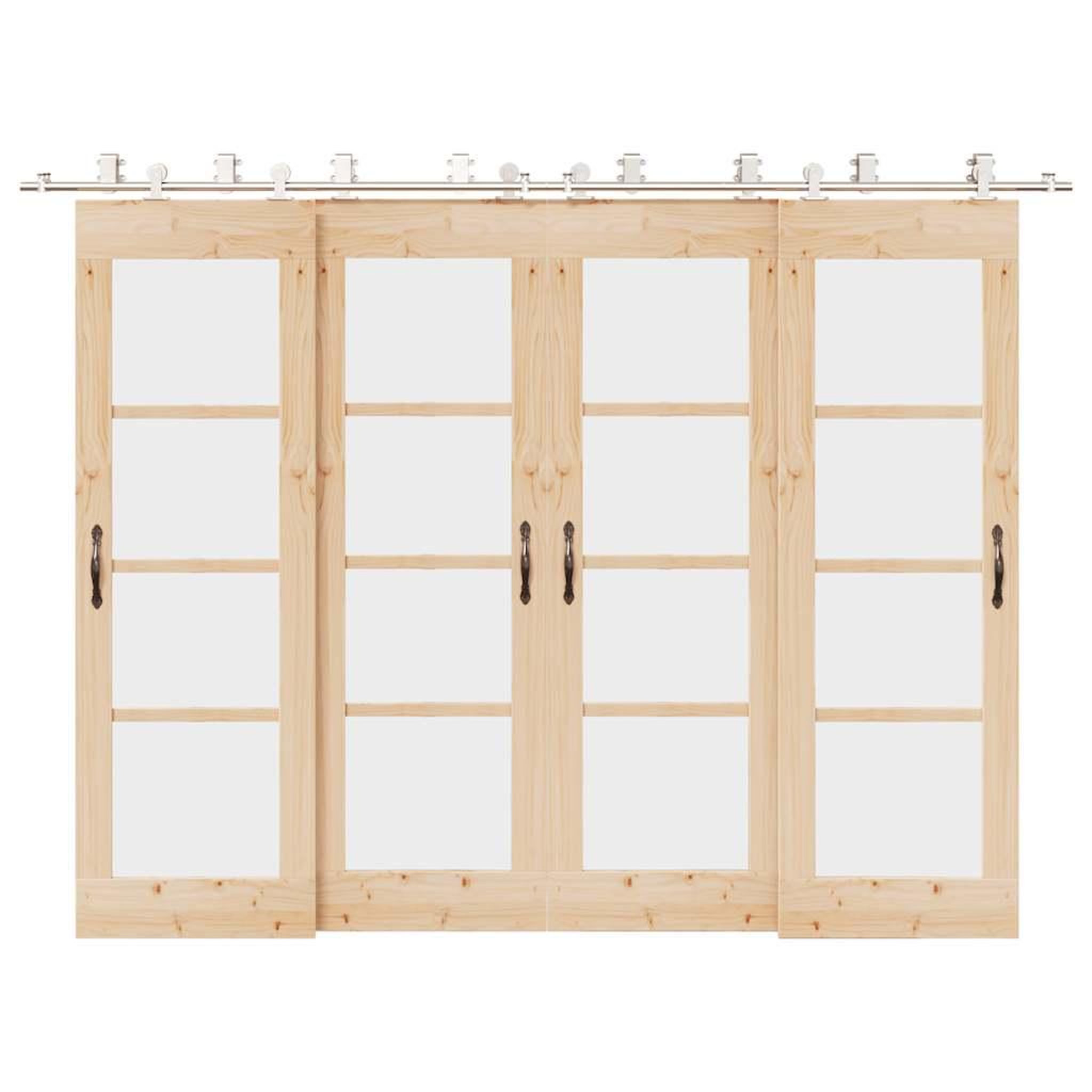 VIDAXL Kit fixation porte coulissante 366 cm Acier inoxydable Argente