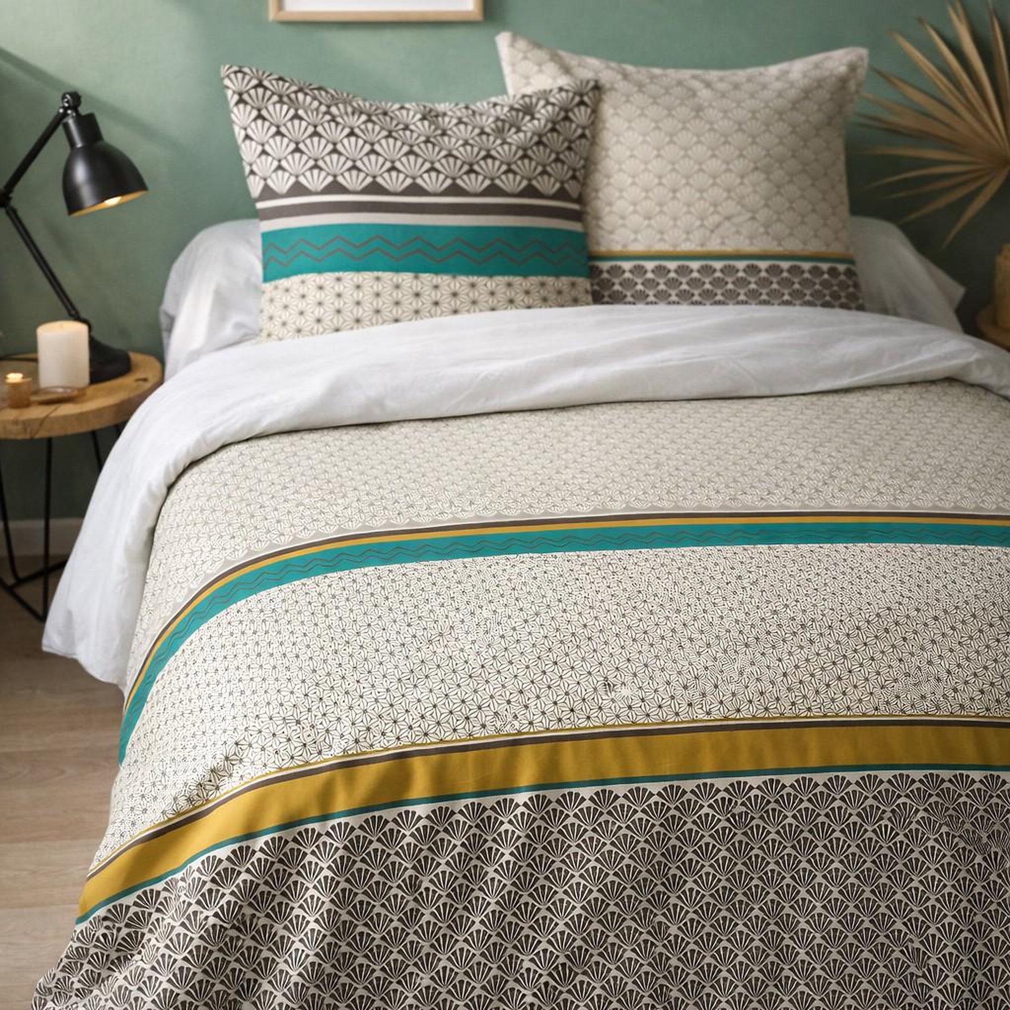 Home collection Parure housse de couette coton 57fils-loxa. Coloris disponibles : Rose