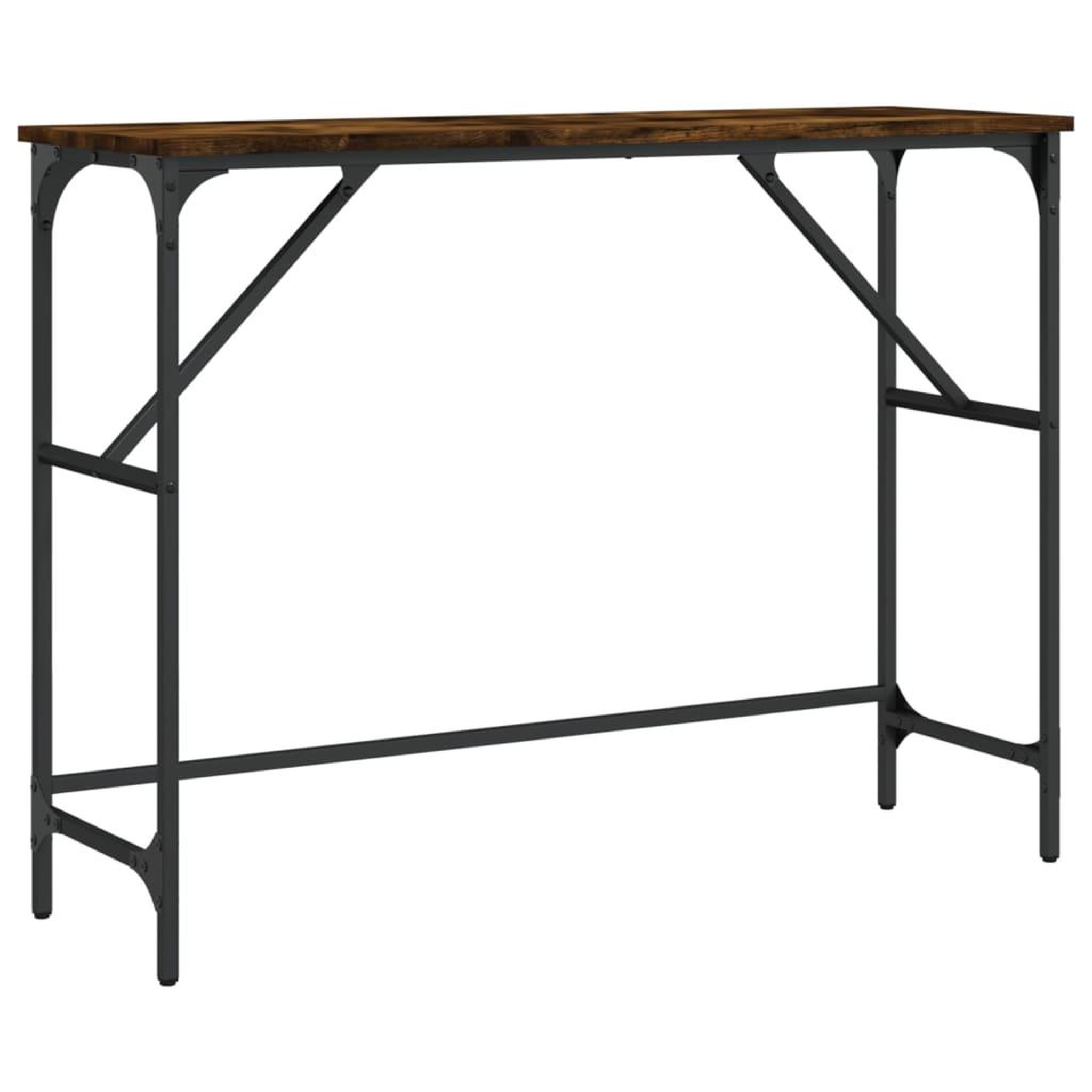 Voir la diapositive 2 : VIDAXL Table console chene fume 100x32x75 cm bois d'ingenierie