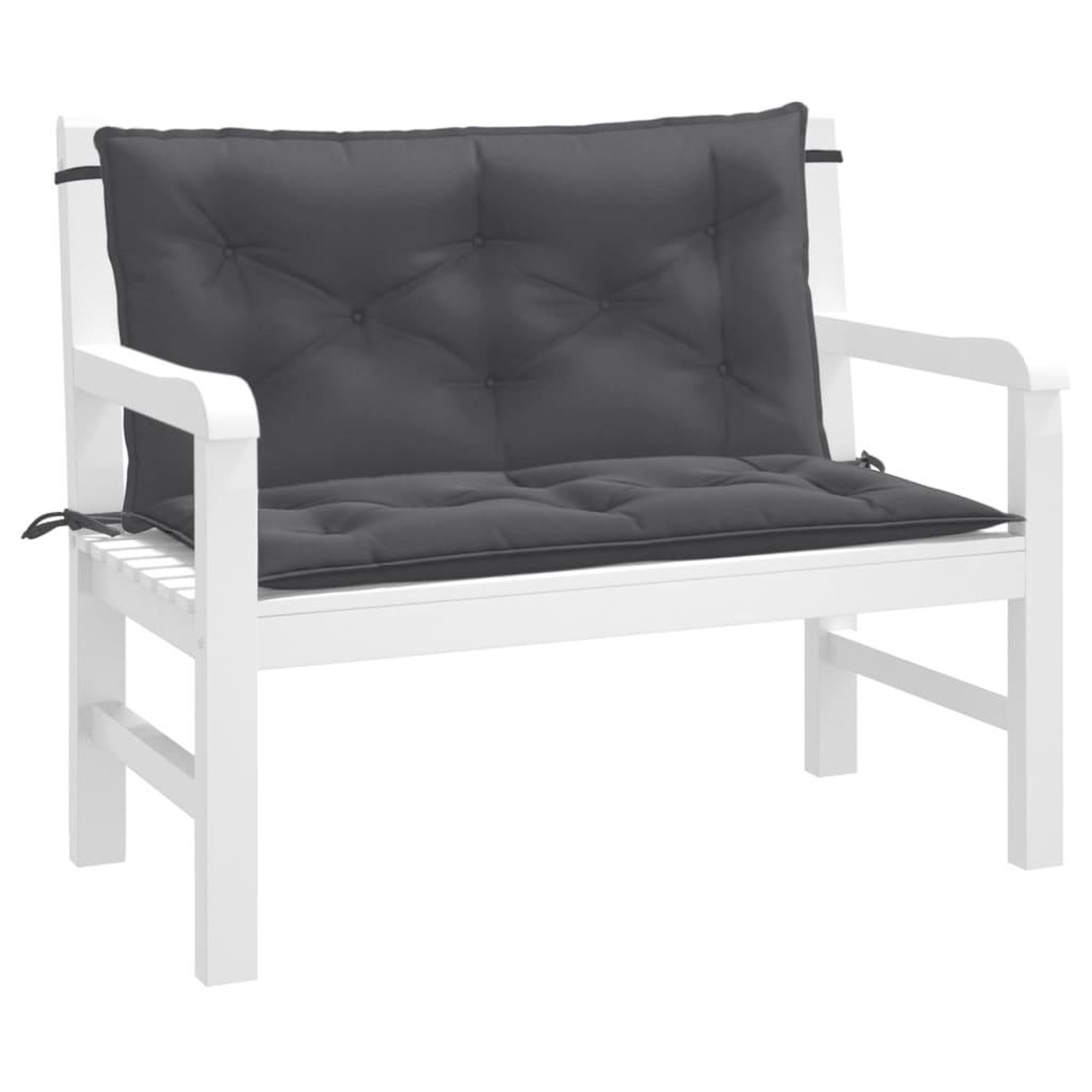 VIDAXL Coussins de banc de jardin lot de 2 anthracite melange tissu