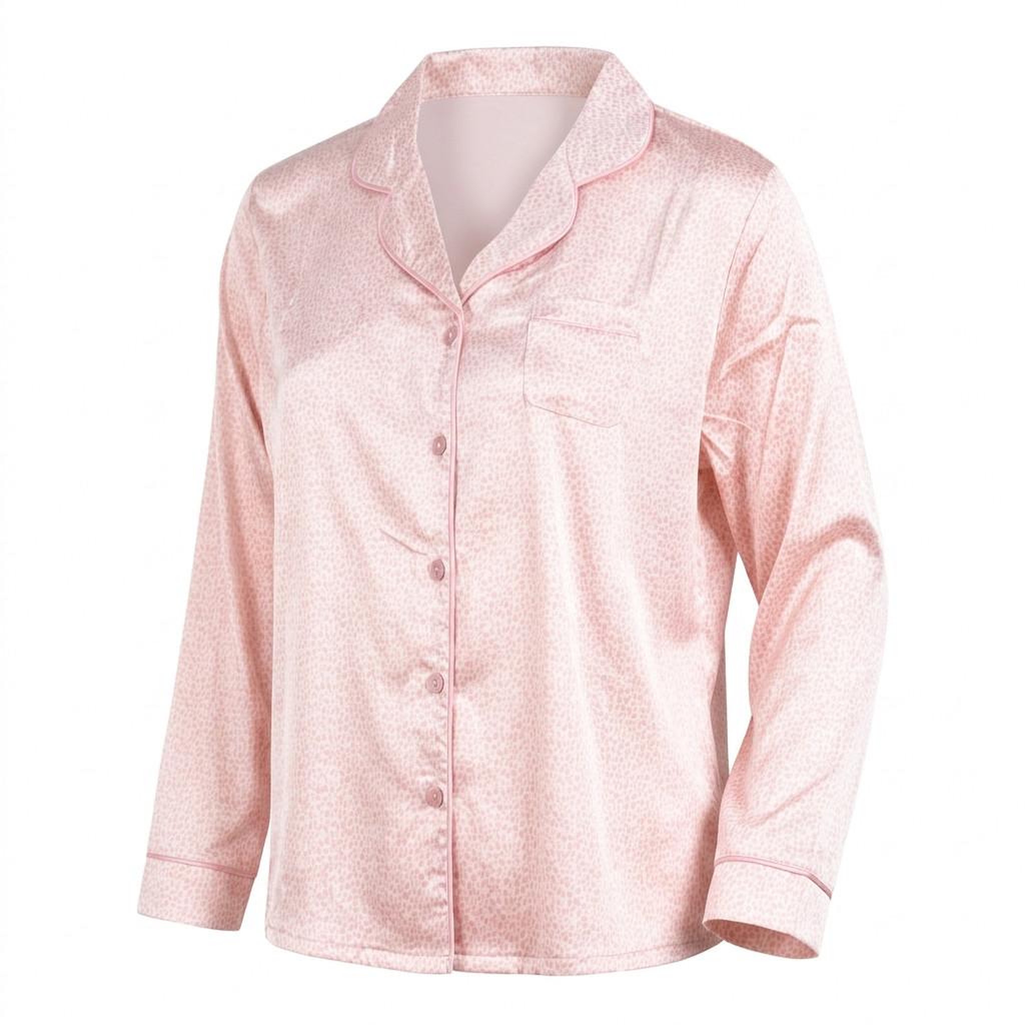Voir la diapositive 5 : OZABI OZABI Pack 2 Pyjamas Femme Longs Satinés Imprimés, Col Chemise