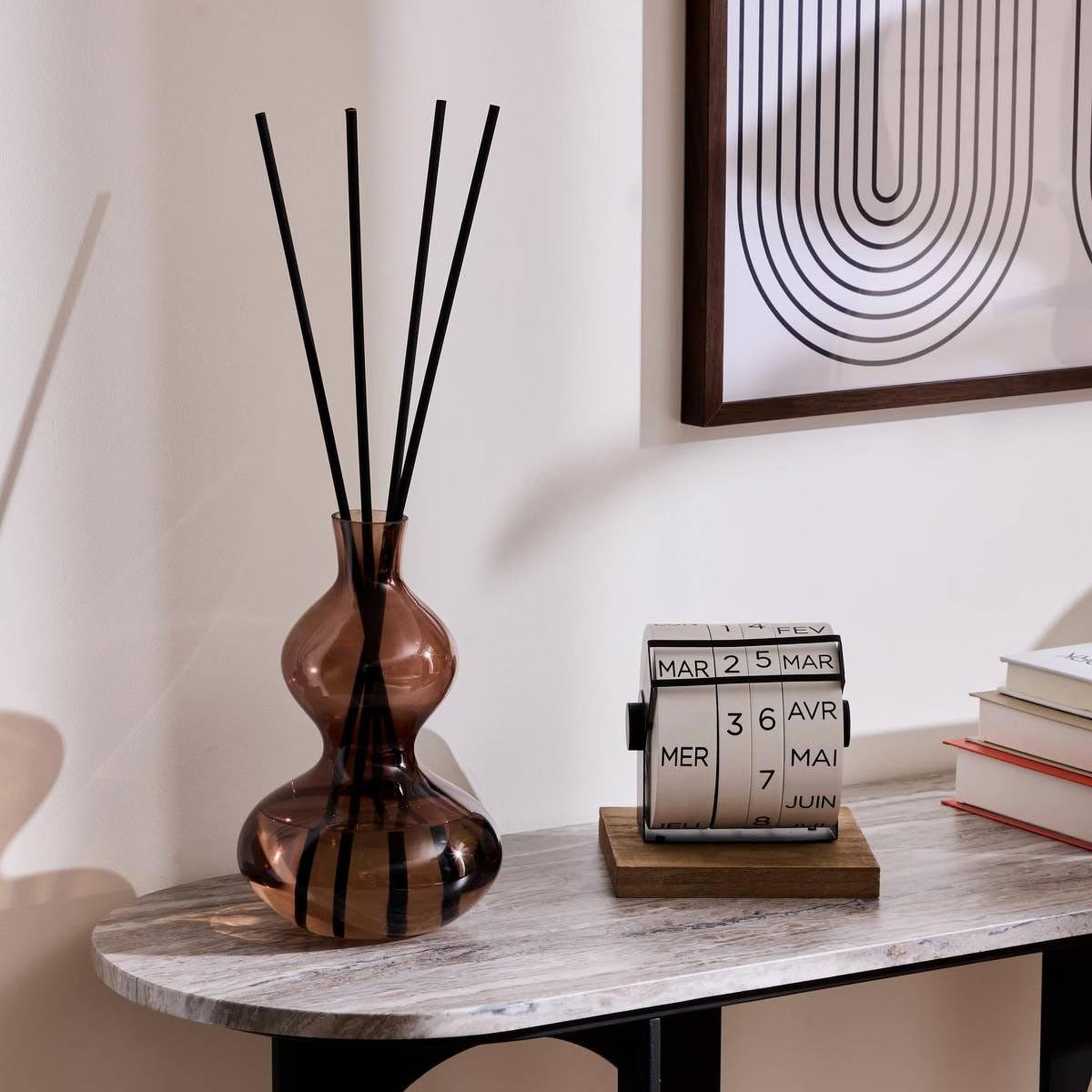 Voir la diapositive 2 : ATMOSPHERA Diffuseur de parfum en verre  hanae  1l ambre