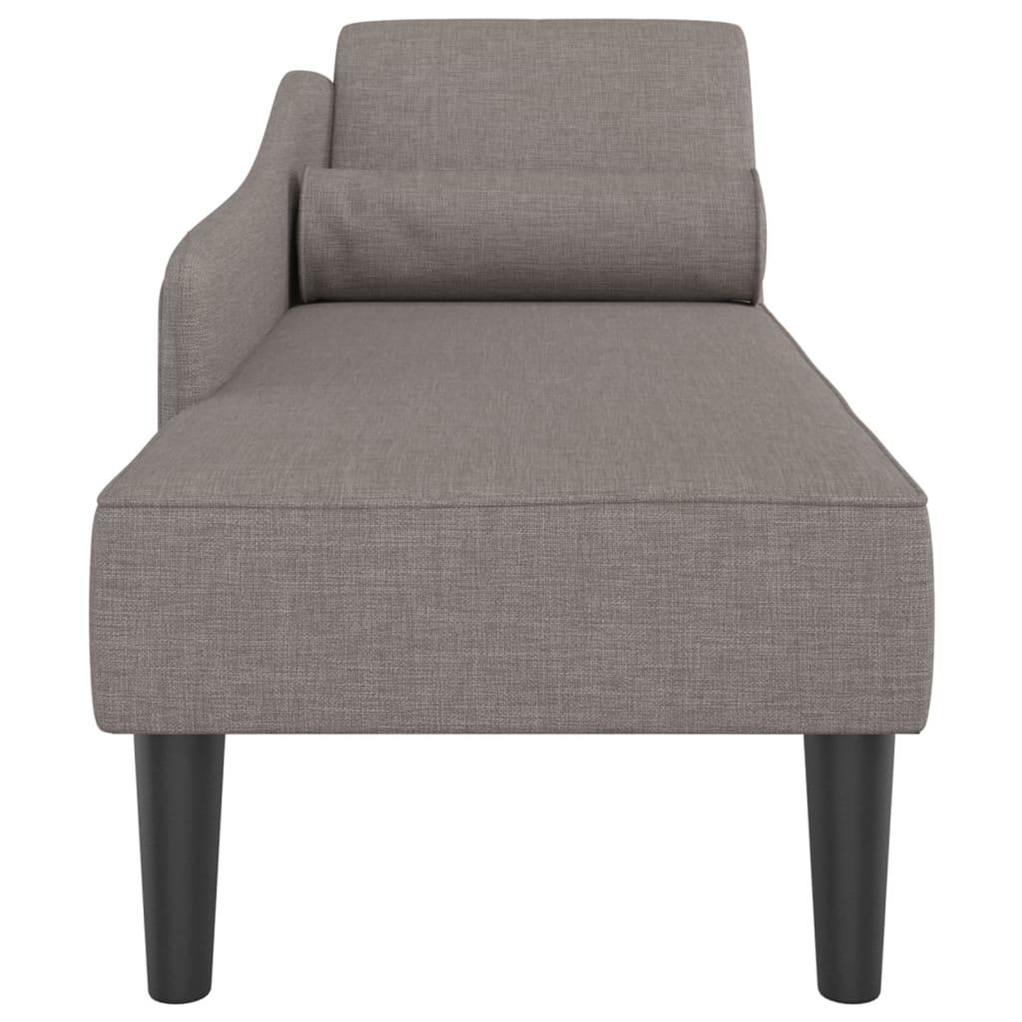 Voir la diapositive 4 : VIDAXL Chaise longue avec coussins taupe tissu