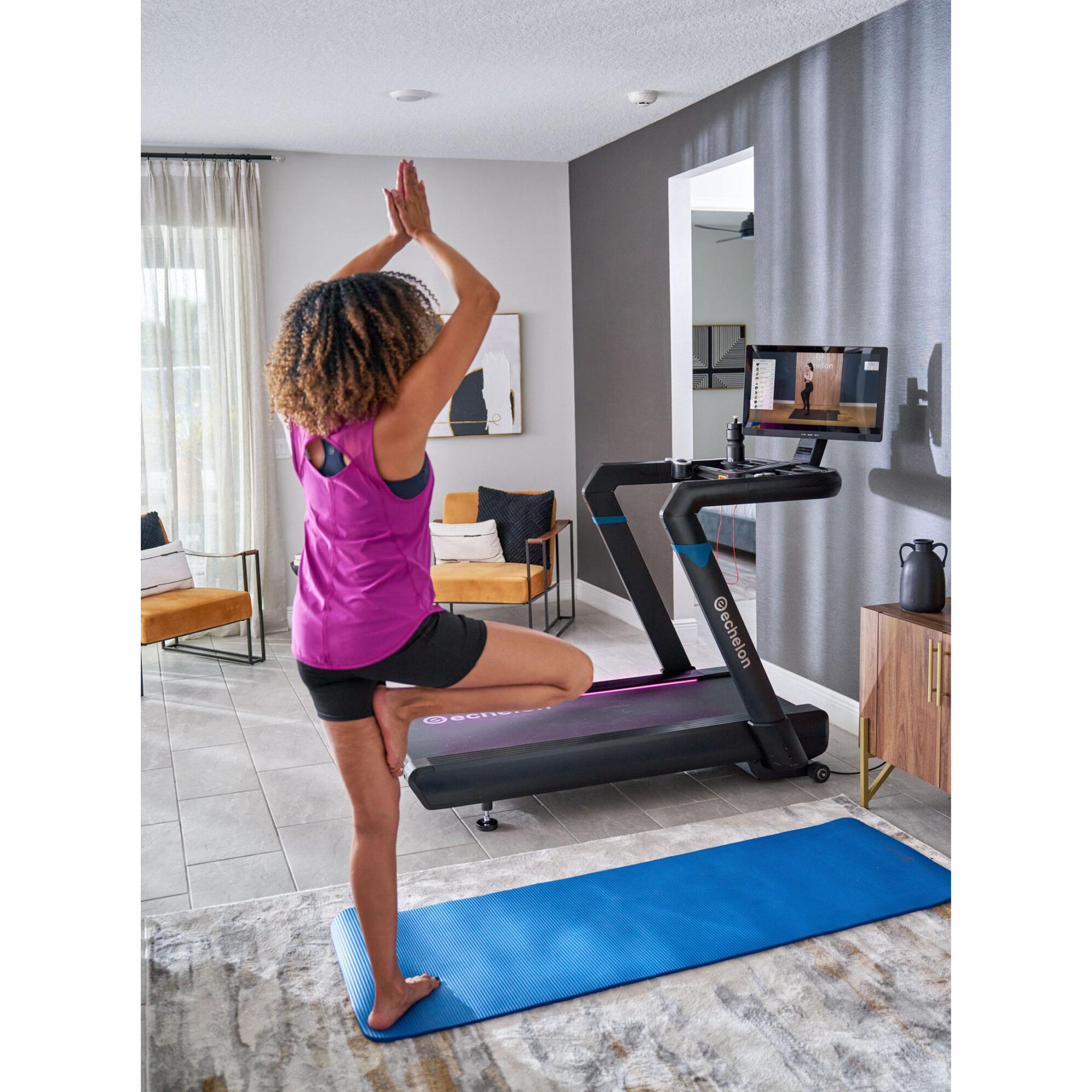 Voir la diapositive 6 : ECHELON Tapis de course pliable connecté - modèle stride 8s-22 - echelon - maison/appartement - écran hd 22 pouces pivotant
