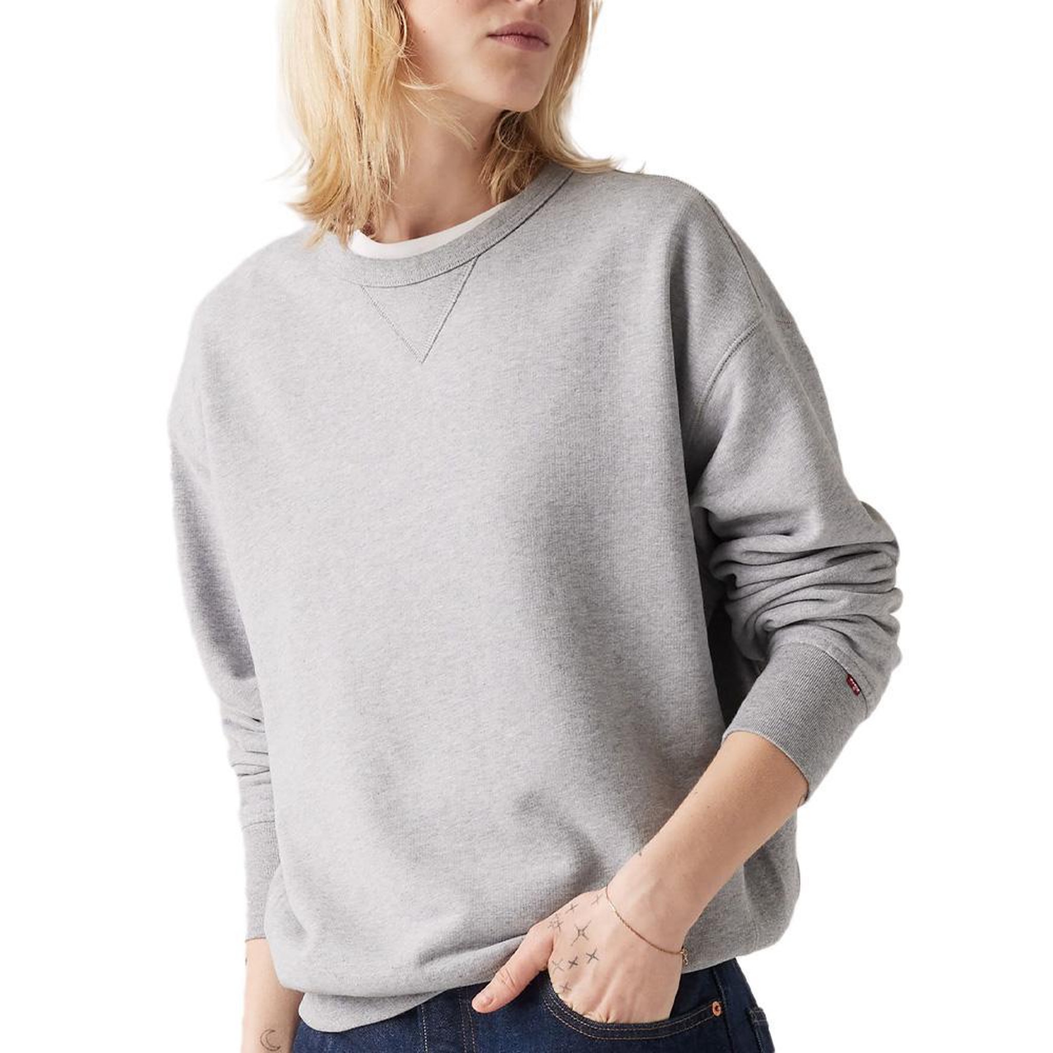 Levi's Sweat  Femme Levi's Heritage Crew. Coloris disponibles : Gris