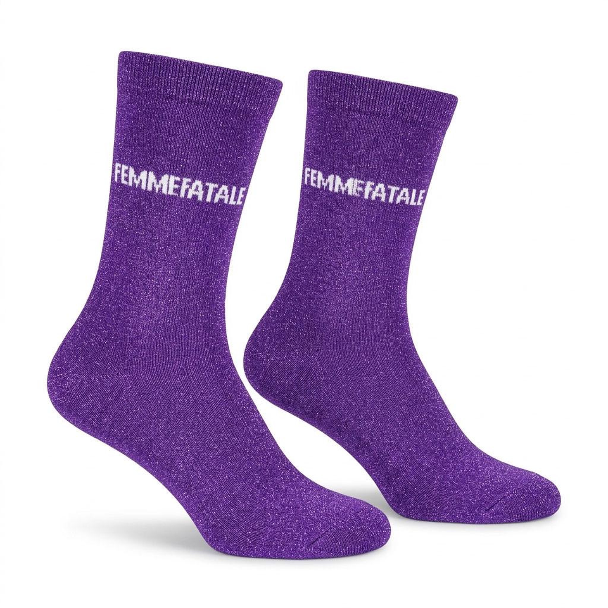 Voir la diapositive 1 : OZABI Chaussettes Femme Lurex Message Humoristique