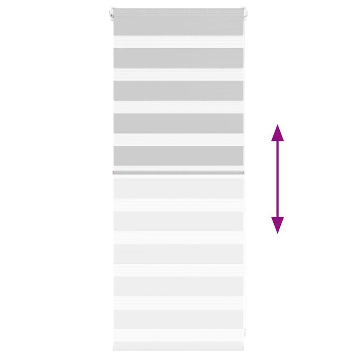 VIDAXL Store zebre gris clair largeur du tissu 60,9 cm polyester