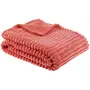 ACTUEL Plaid, couvre-lit, jeté de canapé ultra doux et moelleux avec rayures relief effet 3D