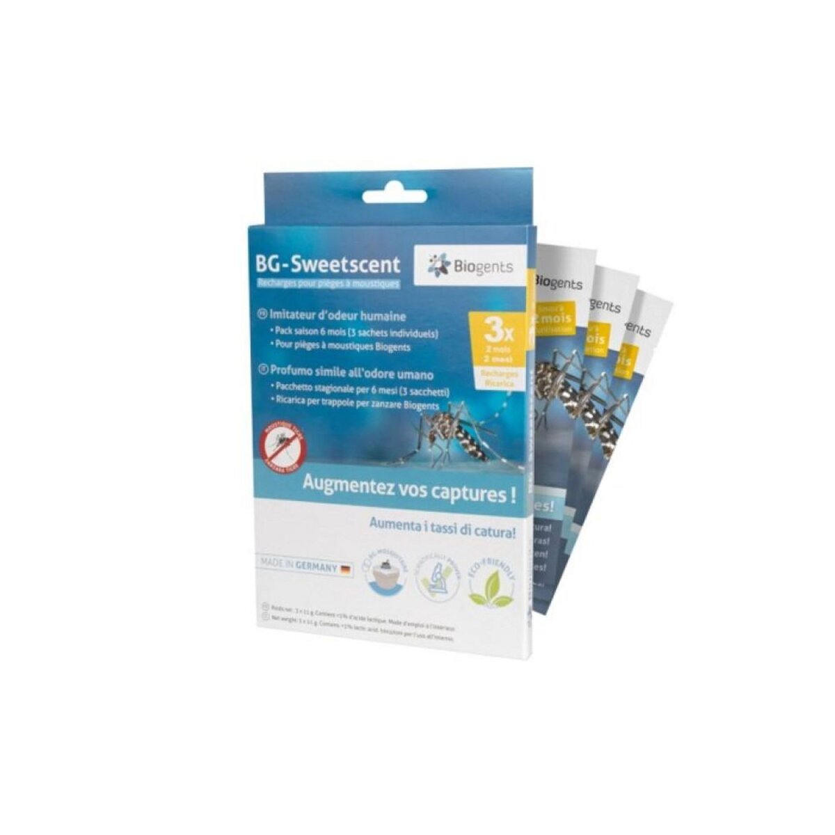Biogents Pack Saison 6 mois BG‐SWEETSCENT pour piège à moustiques BG-MOSQUITAIRE