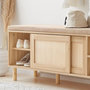 Voir la diapositive 6 : SOBUY SoBuy - Banc de rangement à chaussures avec deux portes - Nature - 121x35x49cm - Nordique - FSR163-N