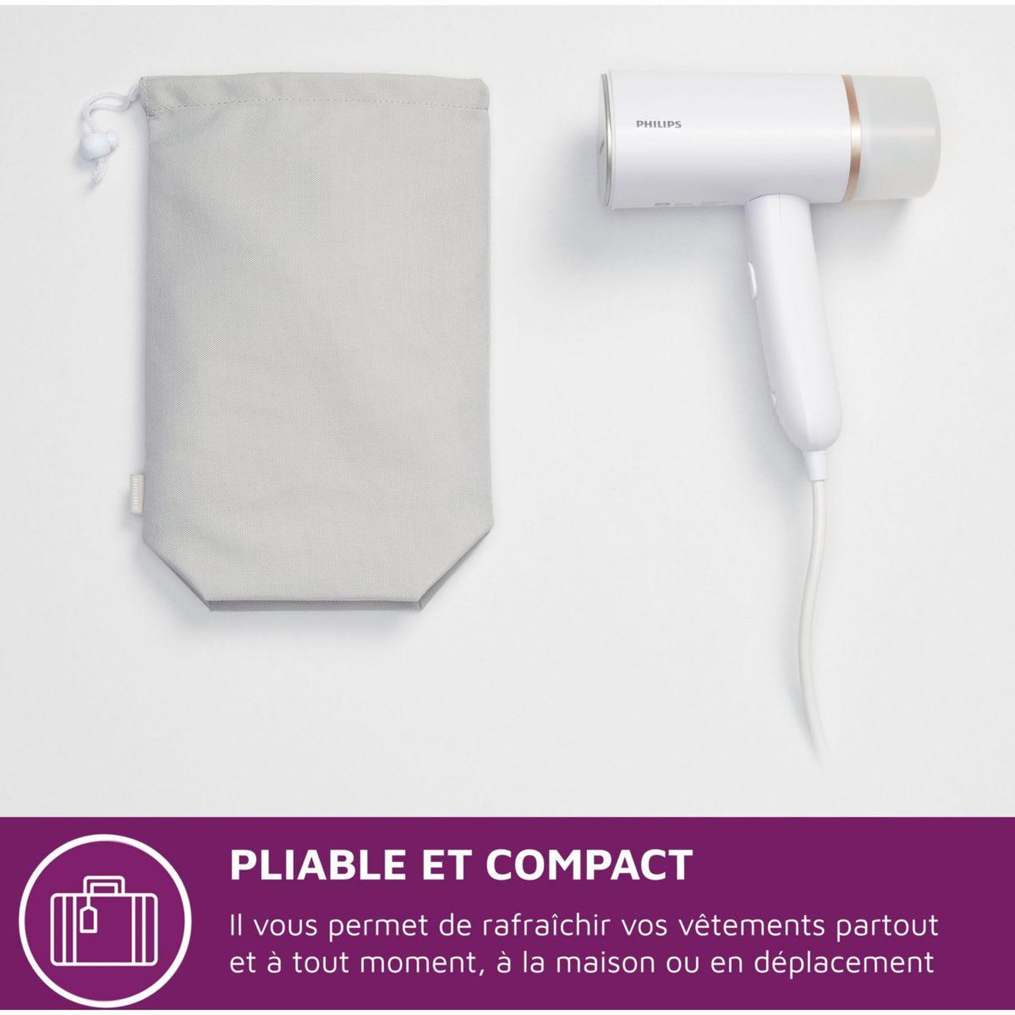 Voir la diapositive 3 : Philips Défroisseur vapeur sth3020/10 steamer blanc