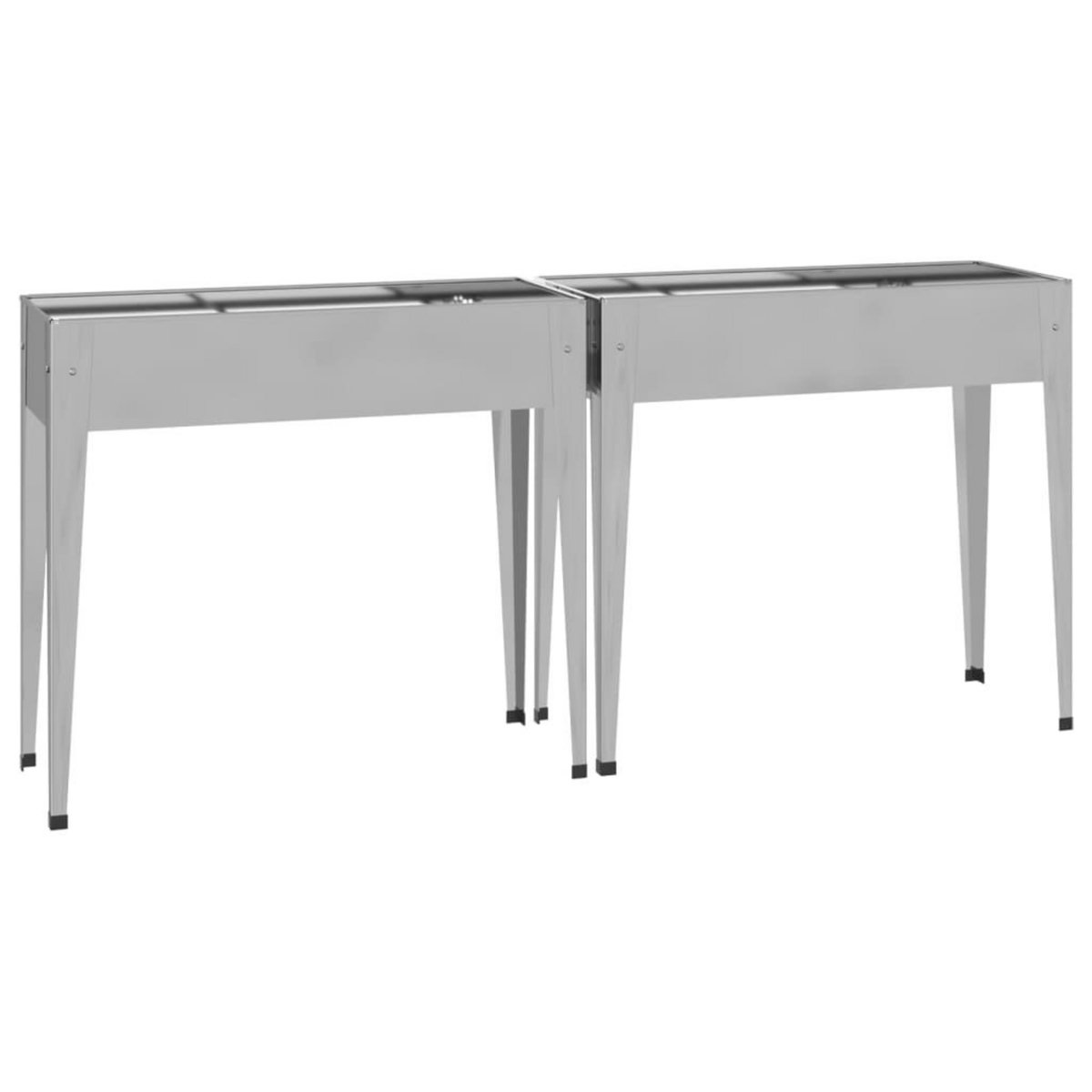 VIDAXL Jardinieres 2 pcs Acier galvanise