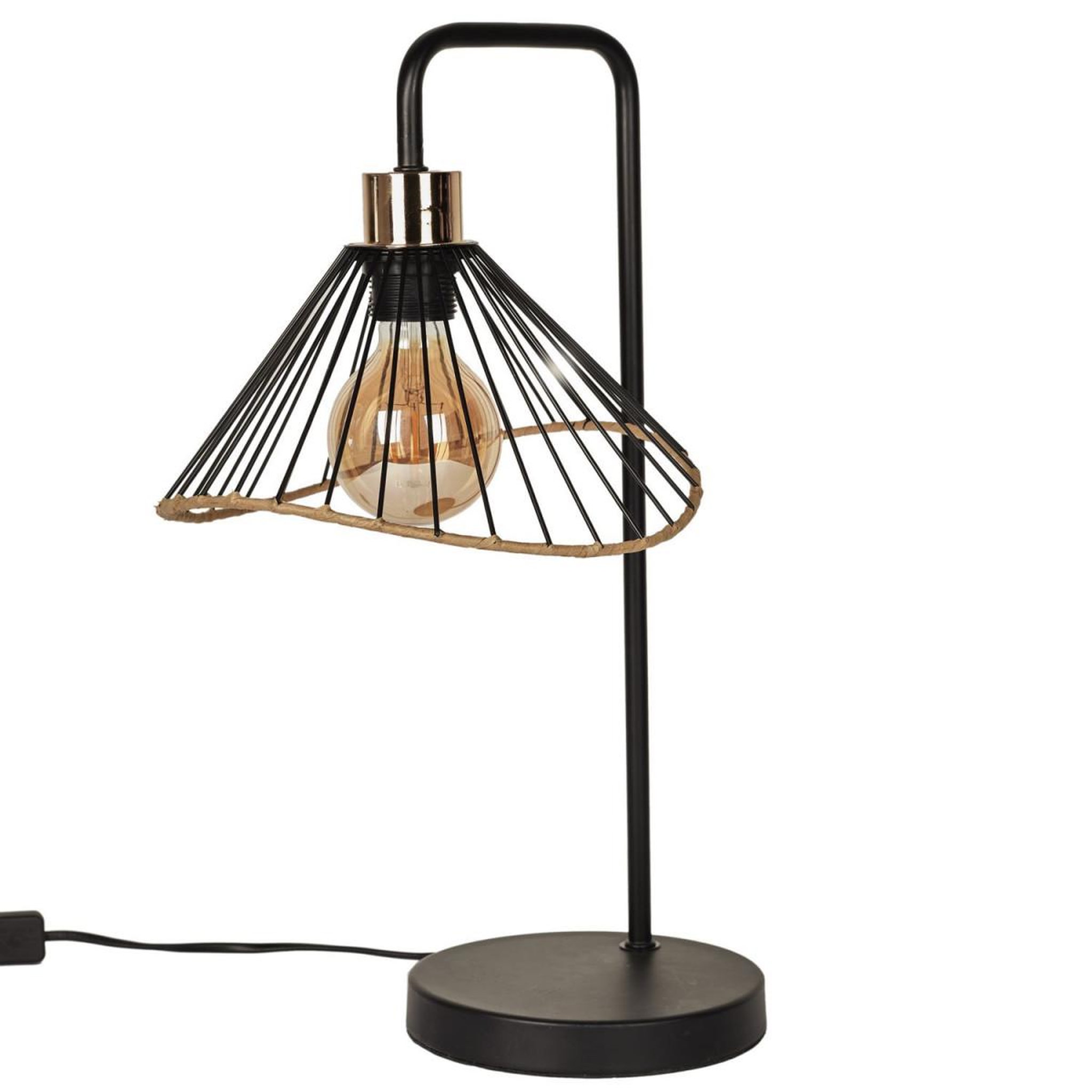 Voir la diapositive 3 : The Home Deco Factory Lampe à poser en métal  lounge  47cm noir