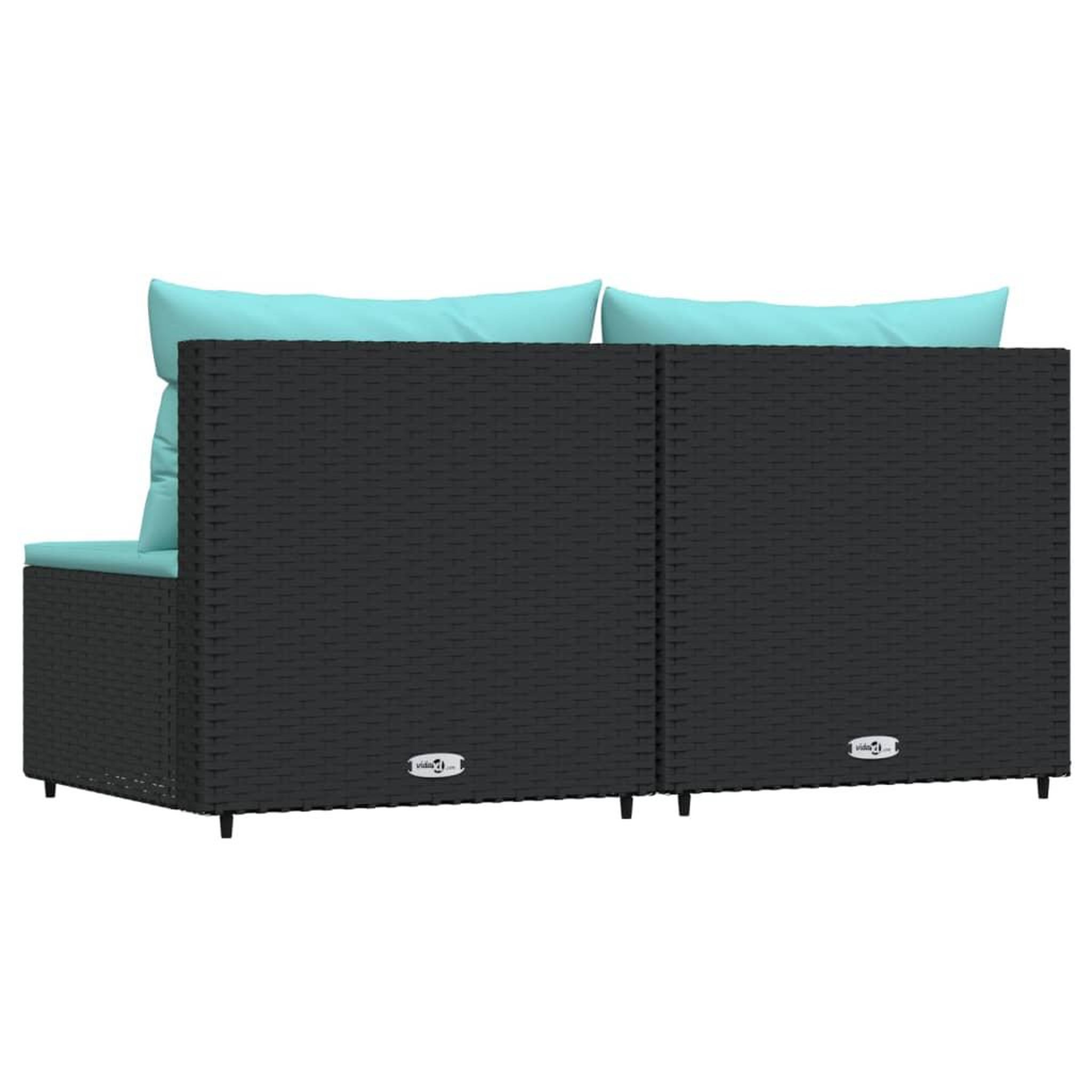 Voir la diapositive 3 : VIDAXL Canapes centraux de jardin et coussins 2pcs Noir Resine tressee