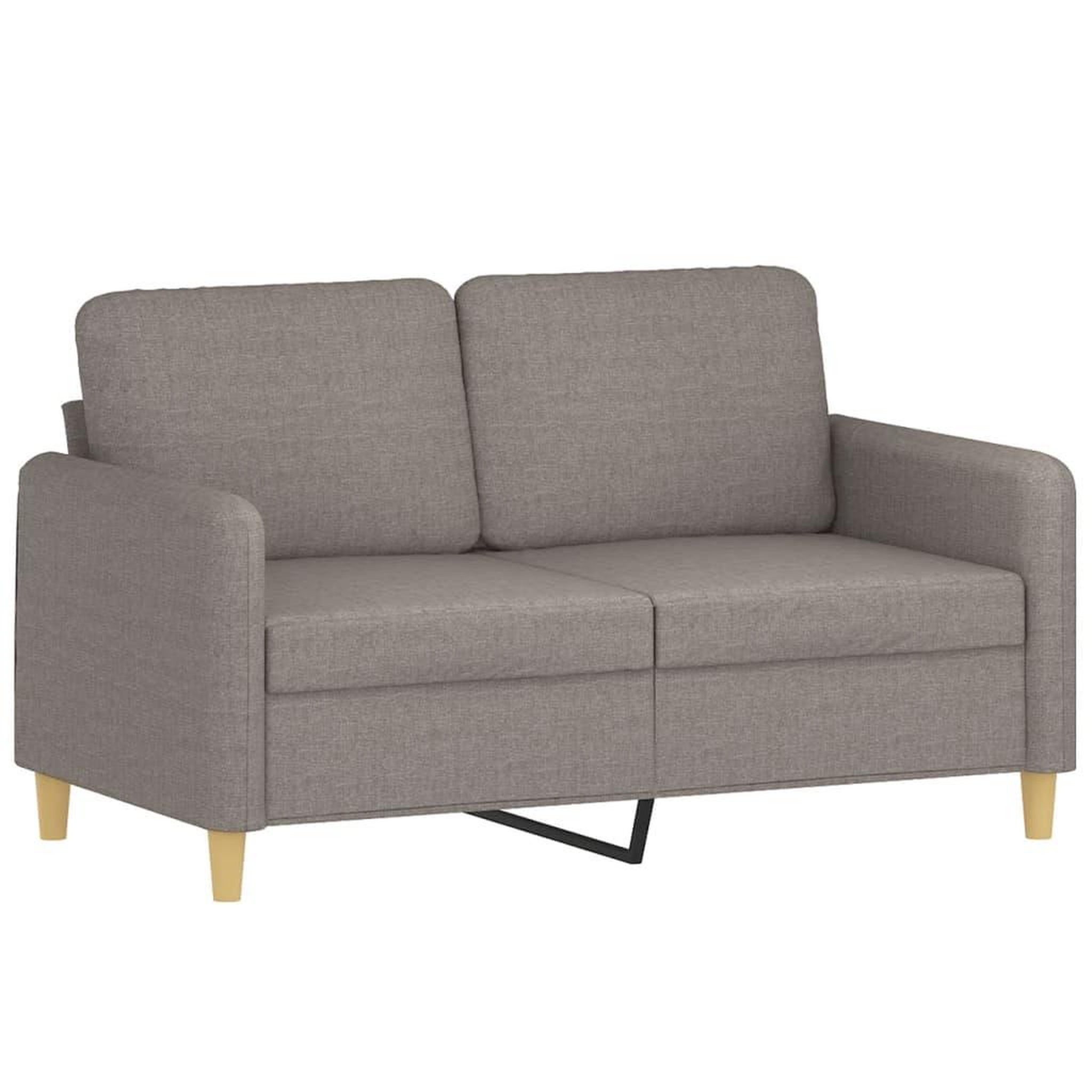 Voir la diapositive 4 : VIDAXL Canape 2 places avec oreillers decoratifs taupe 120 cm tissu