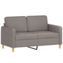 Voir la diapositive 4 : VIDAXL Canape 2 places avec oreillers decoratifs taupe 120 cm tissu