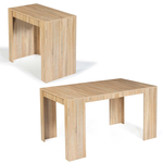 ID MARKET Table console extensible ORLANDO 6 personnes 140 cm bois façon hêtre