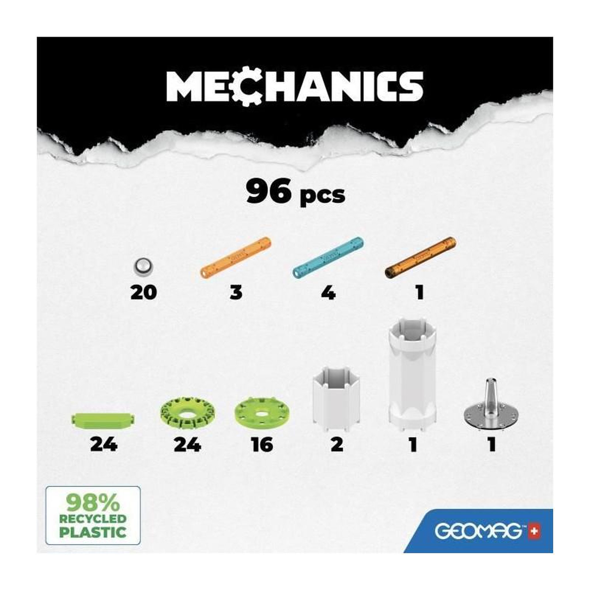 Voir la diapositive 2 : Geomag GEOMAG - MECHANICS MOTION RECYCLED FLYWHEELS 96 (756)